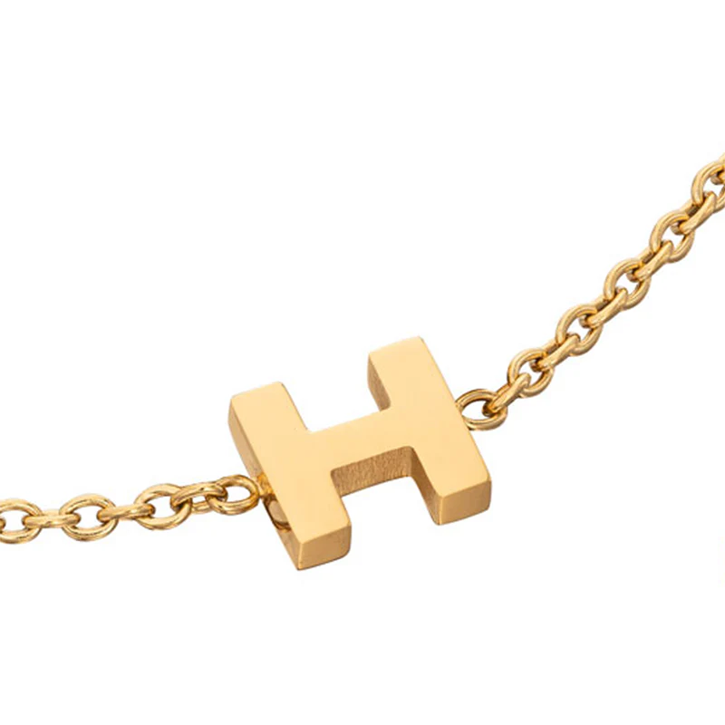 Birthstone & Little Luxe Letter Bracelet (Gold) - Image 24