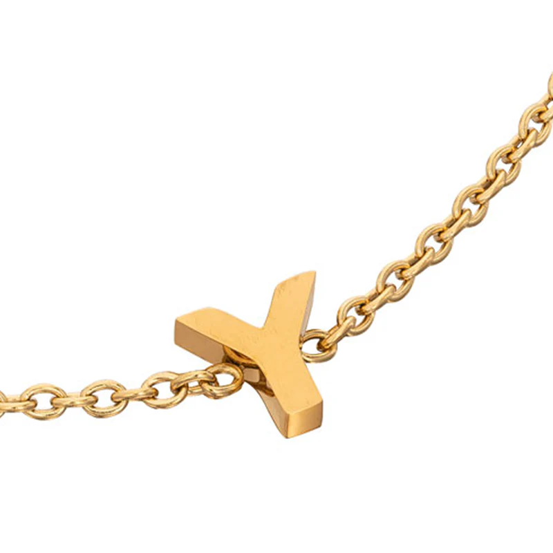 Birthstone & Little Luxe Letter Bracelet (Gold) - Image 7