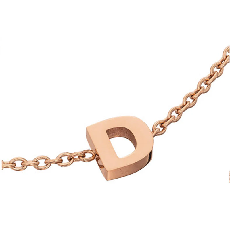 Birthstone & Little Luxe Letter Bracelet (Rose Gold) - Image 12