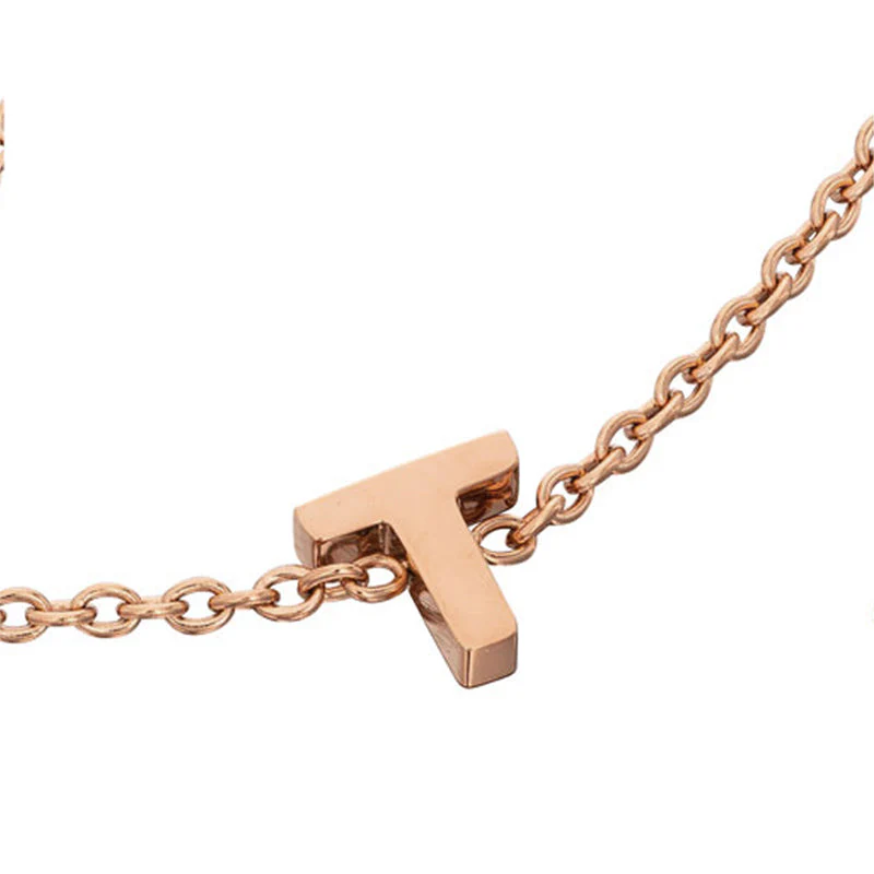Birthstone & Little Luxe Letter Bracelet (Rose Gold) - Image 15