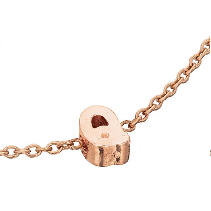 Birthstone & Little Luxe Letter Bracelet (Rose Gold) - Image 16