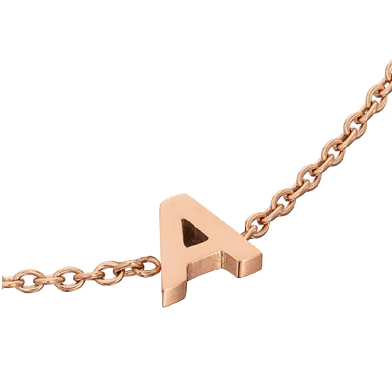 Birthstone & Little Luxe Letter Bracelet (Rose Gold) - Image 22