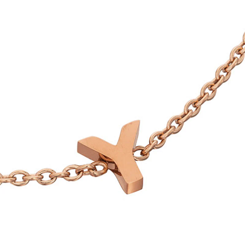 Birthstone & Little Luxe Letter Bracelet (Rose Gold) - Image 23