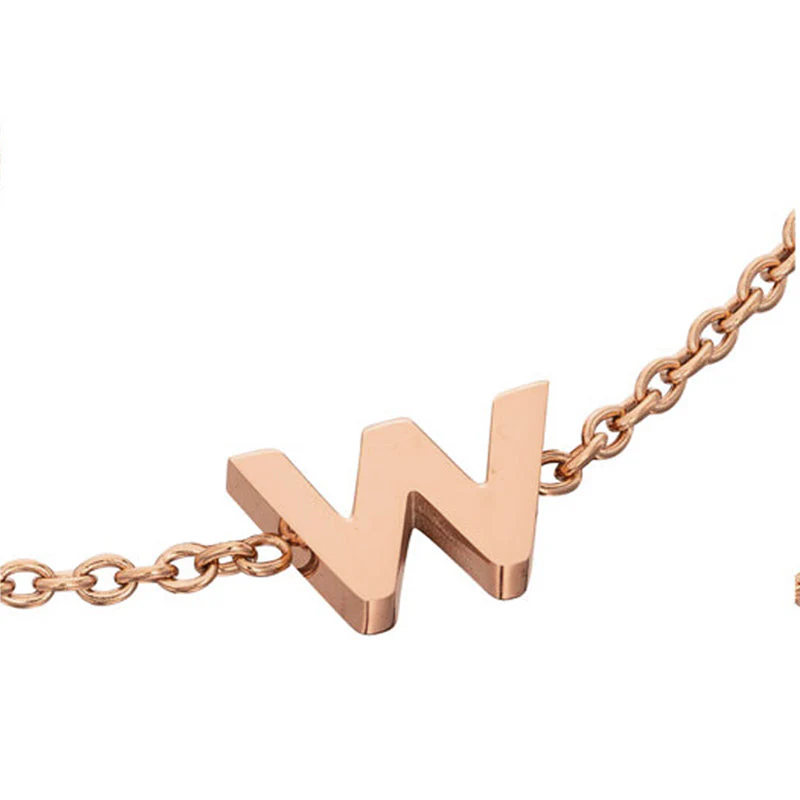 Birthstone & Little Luxe Letter Bracelet (Rose Gold) - Image 25