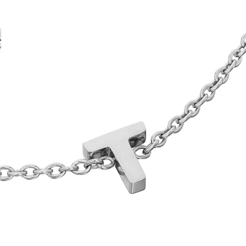 Birthstone & Little Luxe Letter Bracelet (Silver) - Image 15