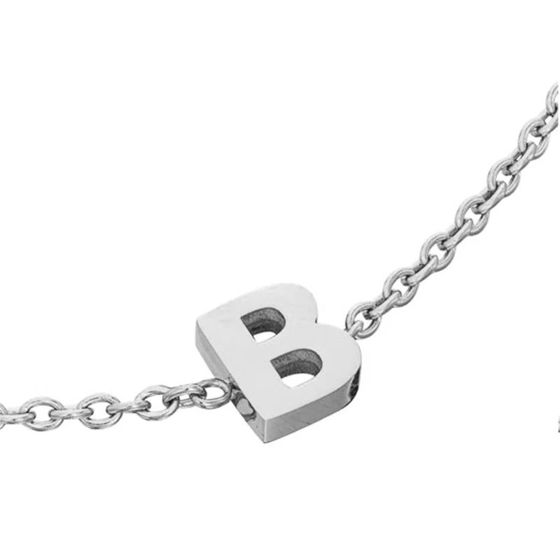 Birthstone & Little Luxe Letter Bracelet (Silver) - Image 9