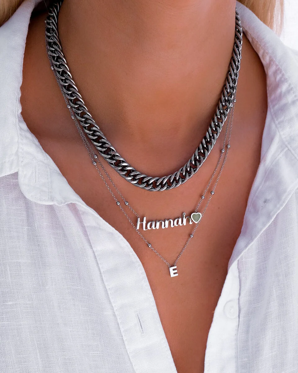 Birthstone Name Necklace (Silver) - Image 3