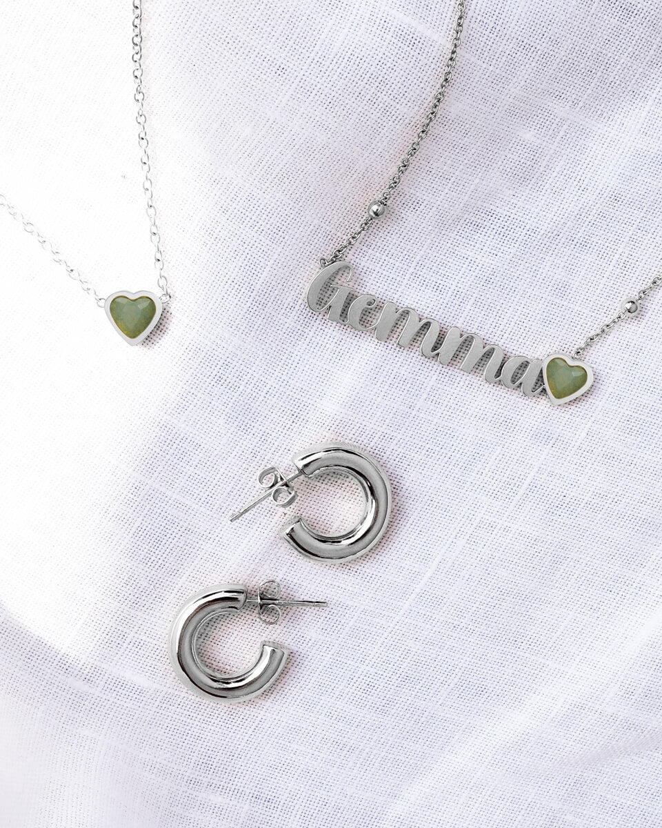Birthstone Name Necklace (Silver) - Image 4