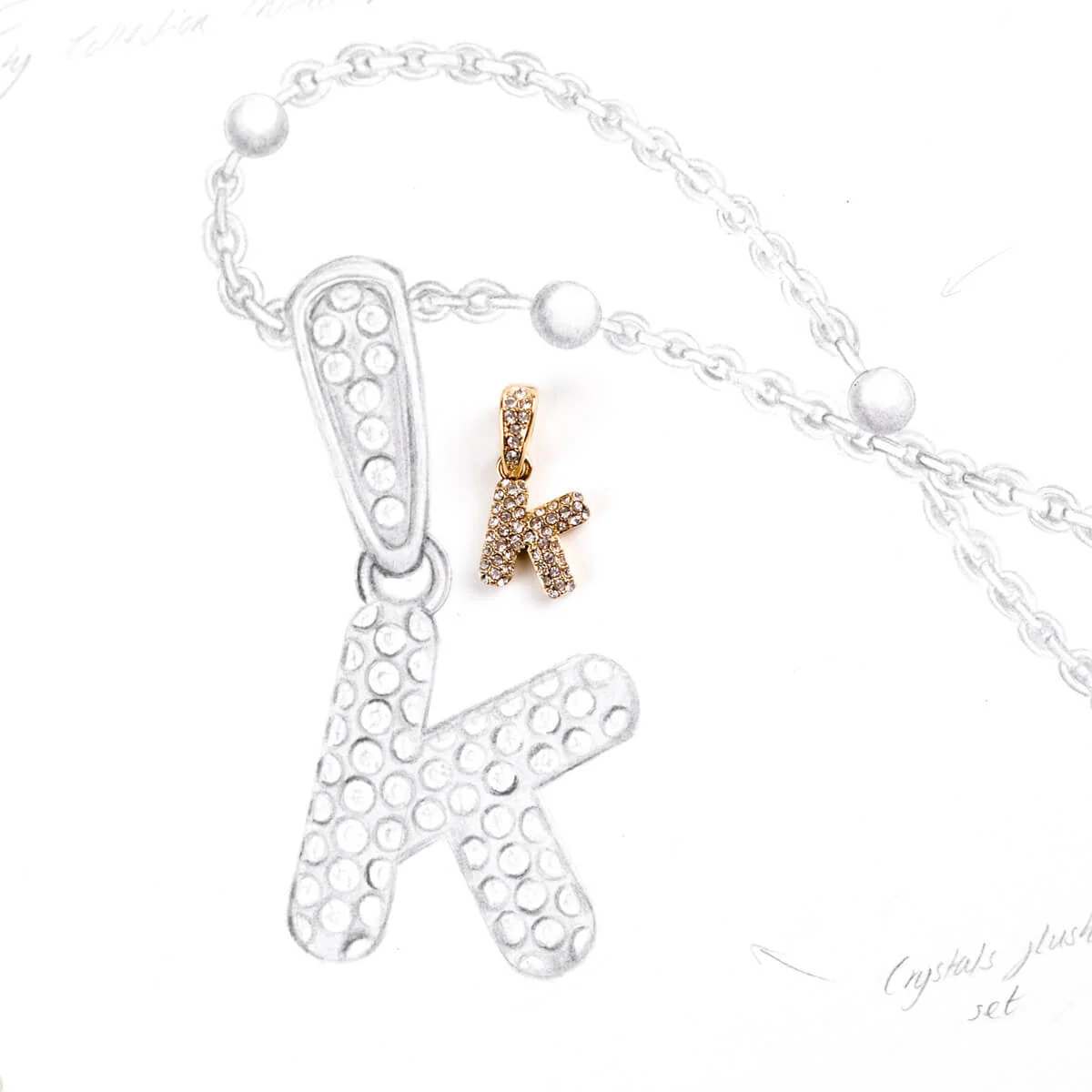 Bubble Initial Sphere Necklace (Gold) - Image 10