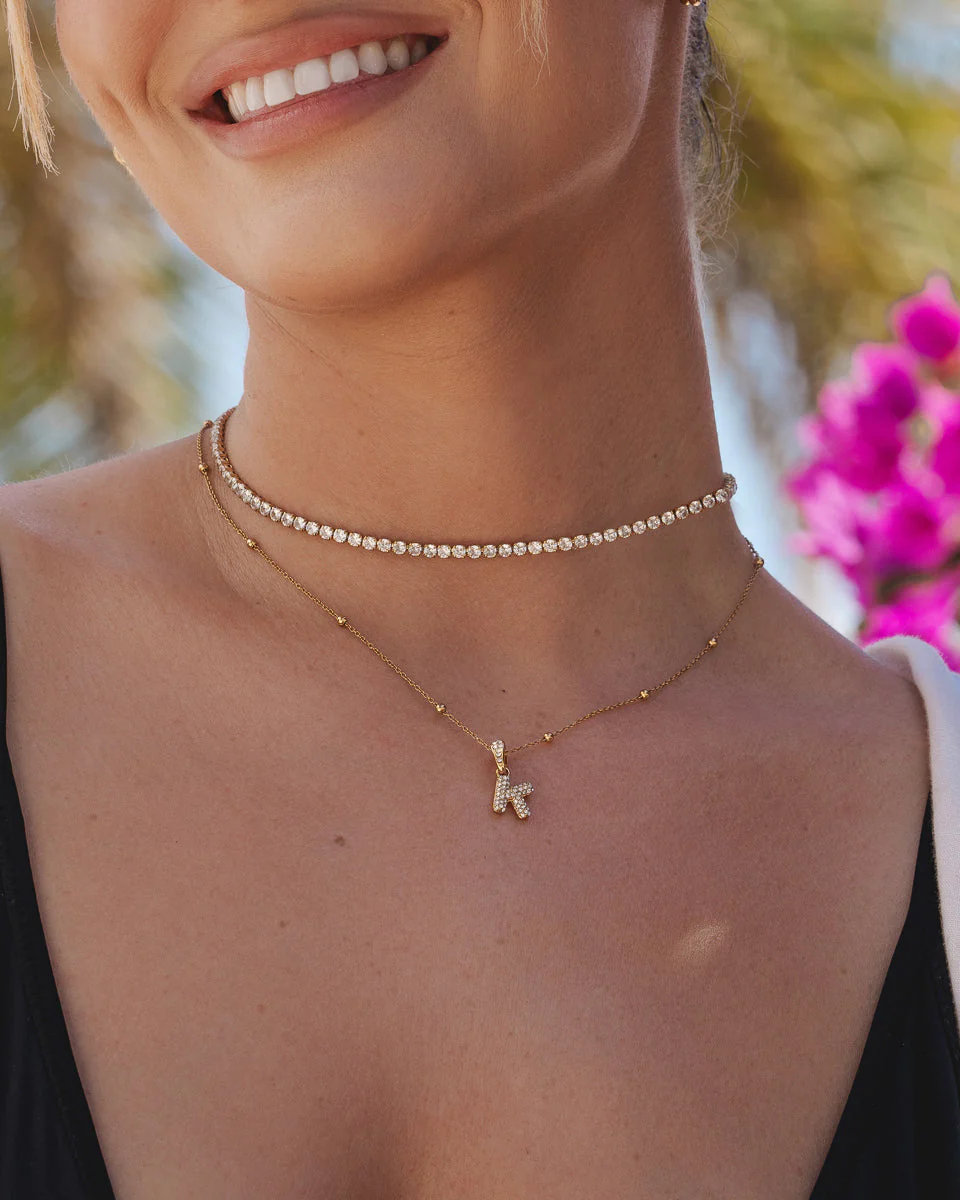 Bubble Initial Sphere Necklace (Gold) - Image 5