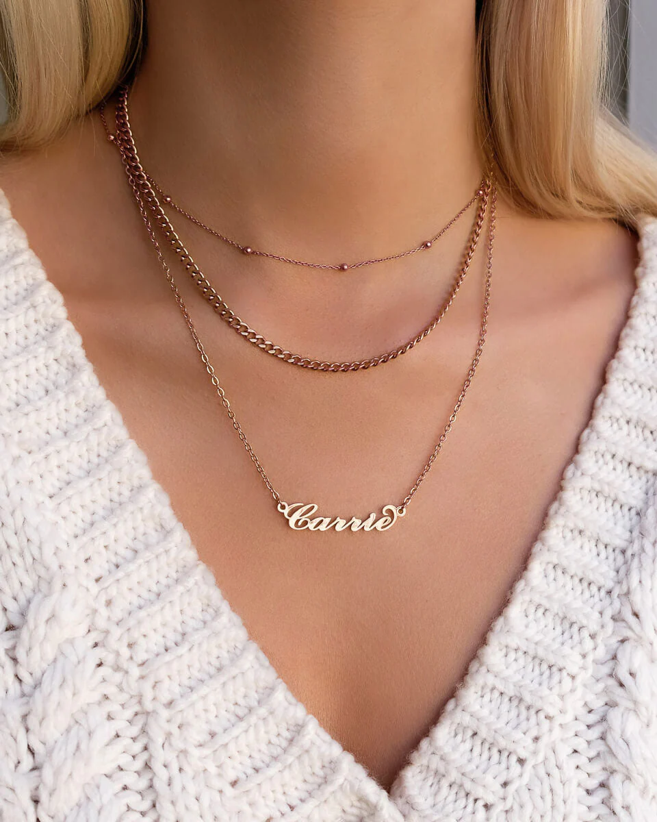 Carrie Name Necklace (Rose Gold) - Image 4
