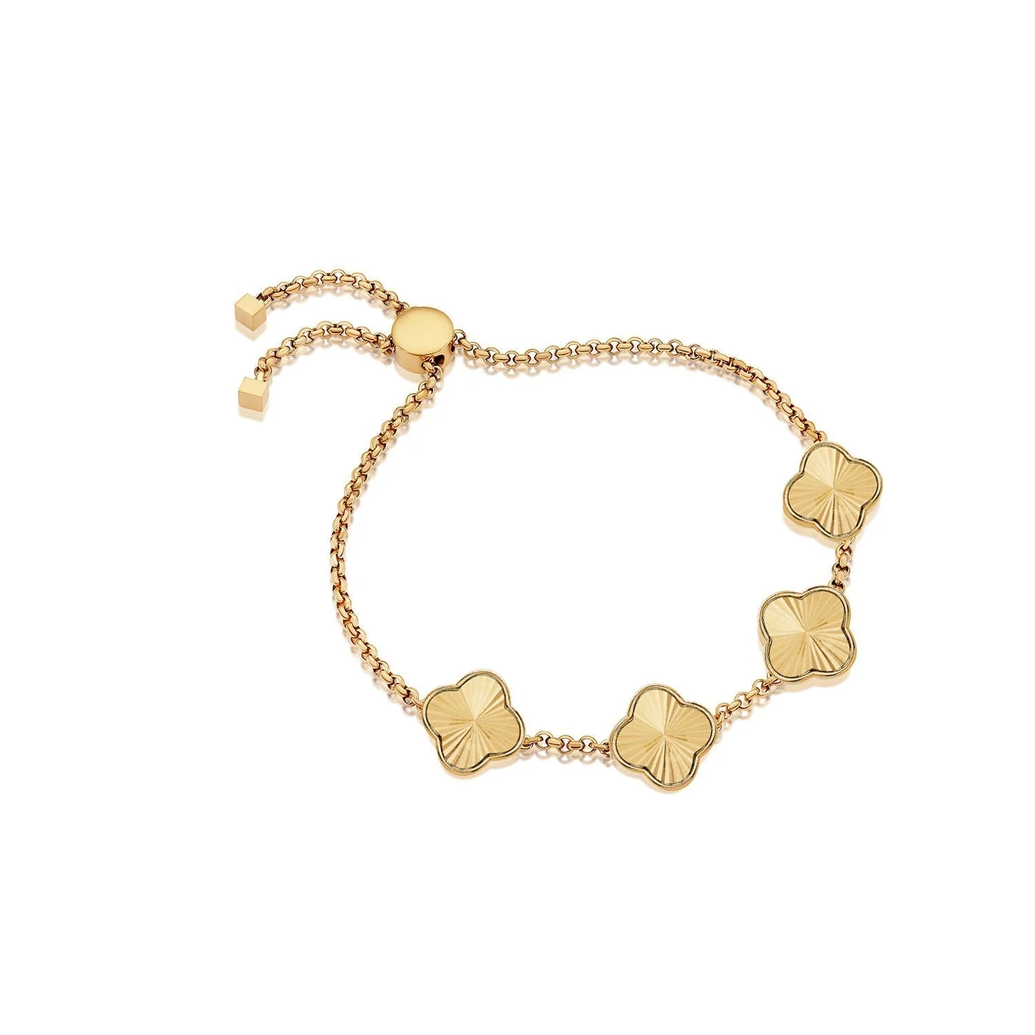 Clover Custom Name Bracelet (Gold) - Image 19