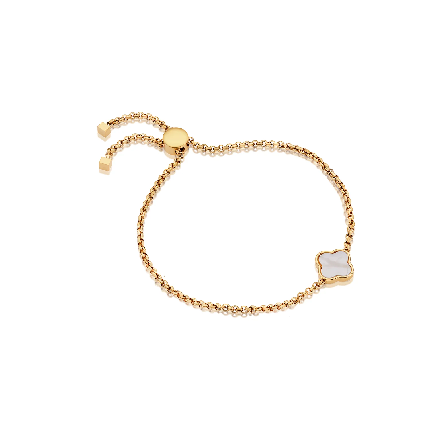 Clover Custom Name Bracelet (Gold) - Image 23