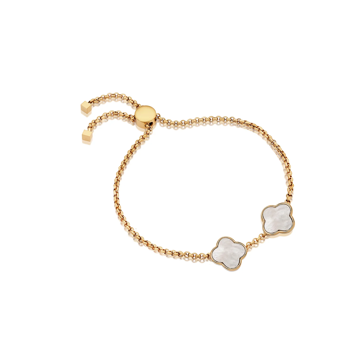 Clover Custom Name Bracelet (Gold) - Image 24