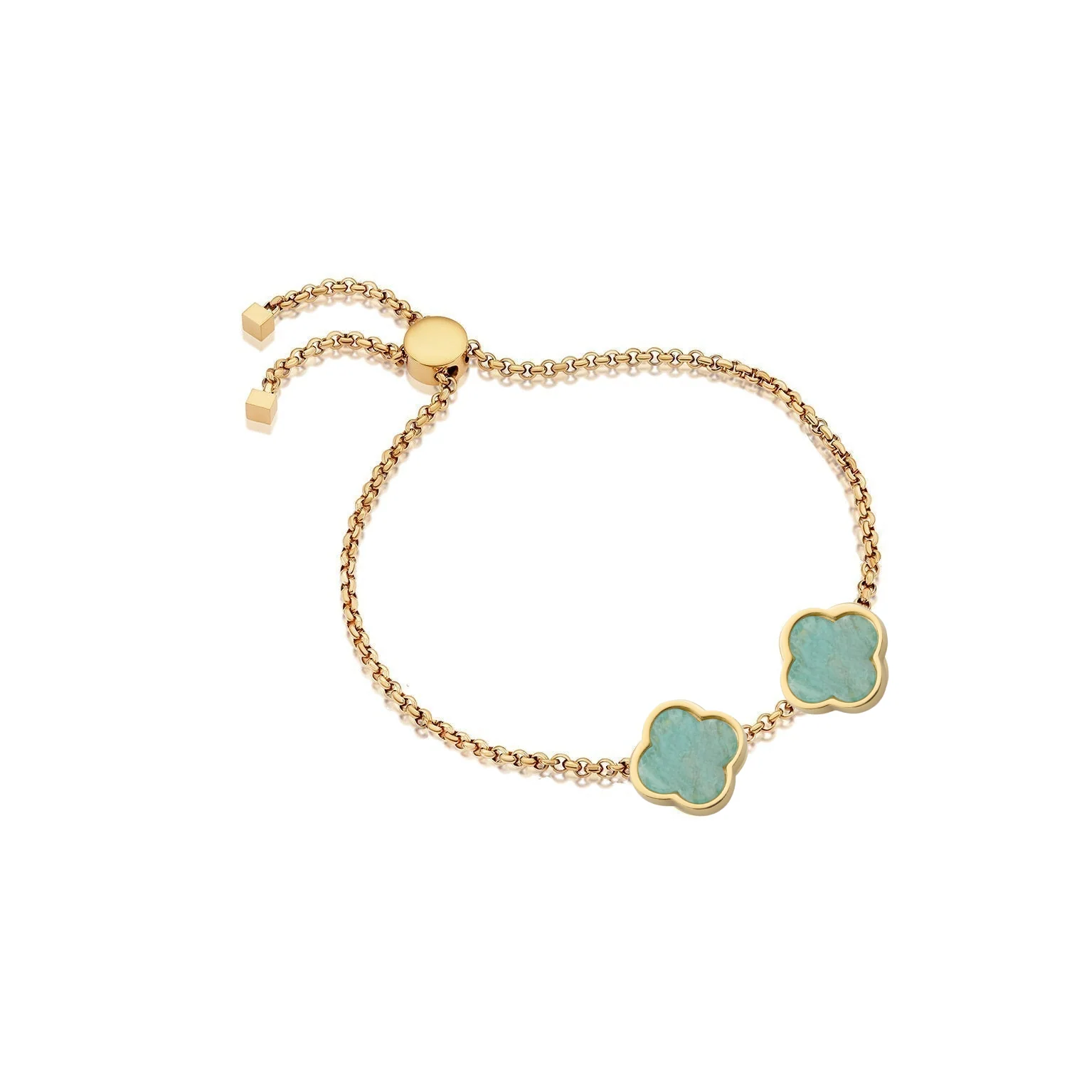 Clover Custom Name Bracelet (Gold) - Image 51