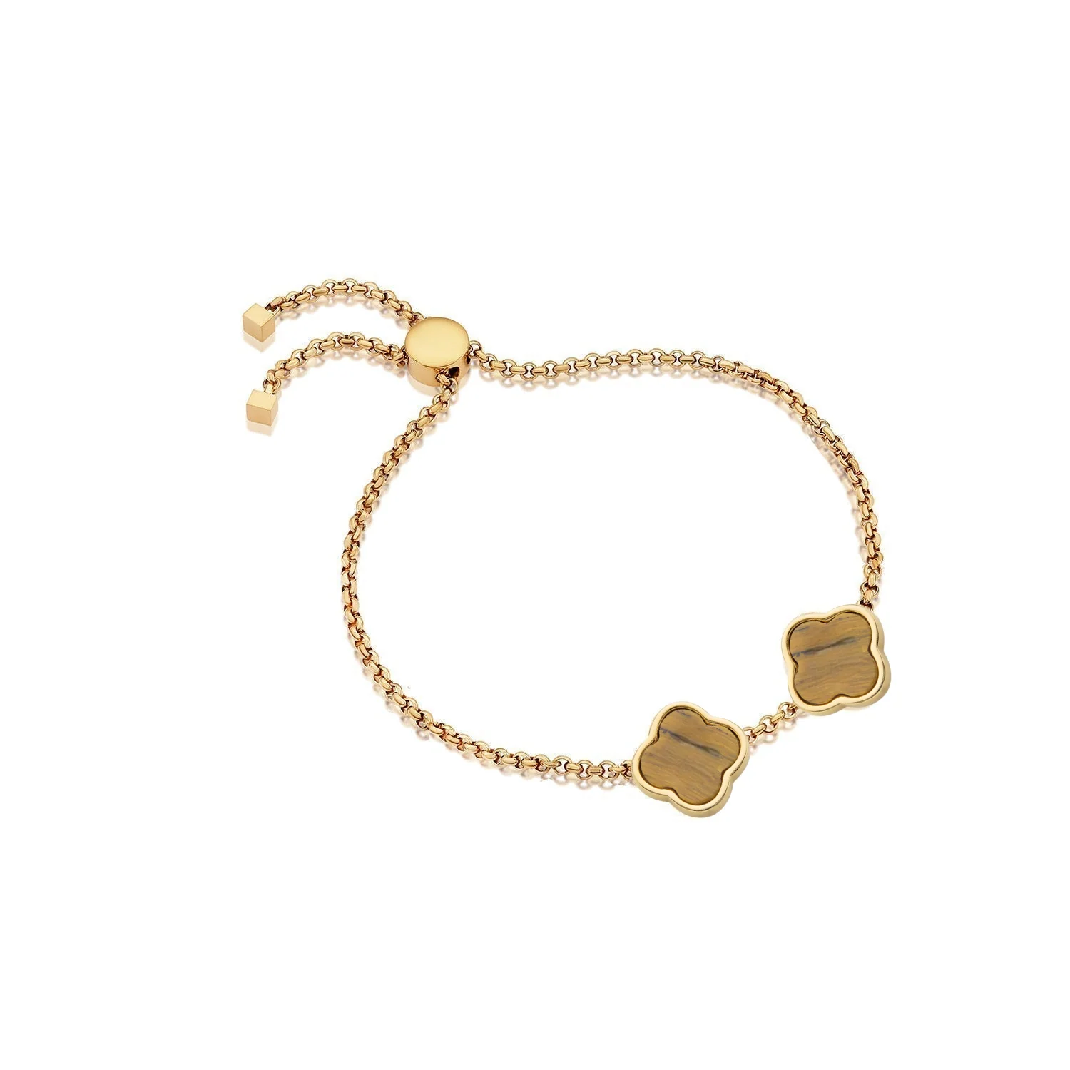 Clover Custom Name Bracelet (Gold) - Image 52