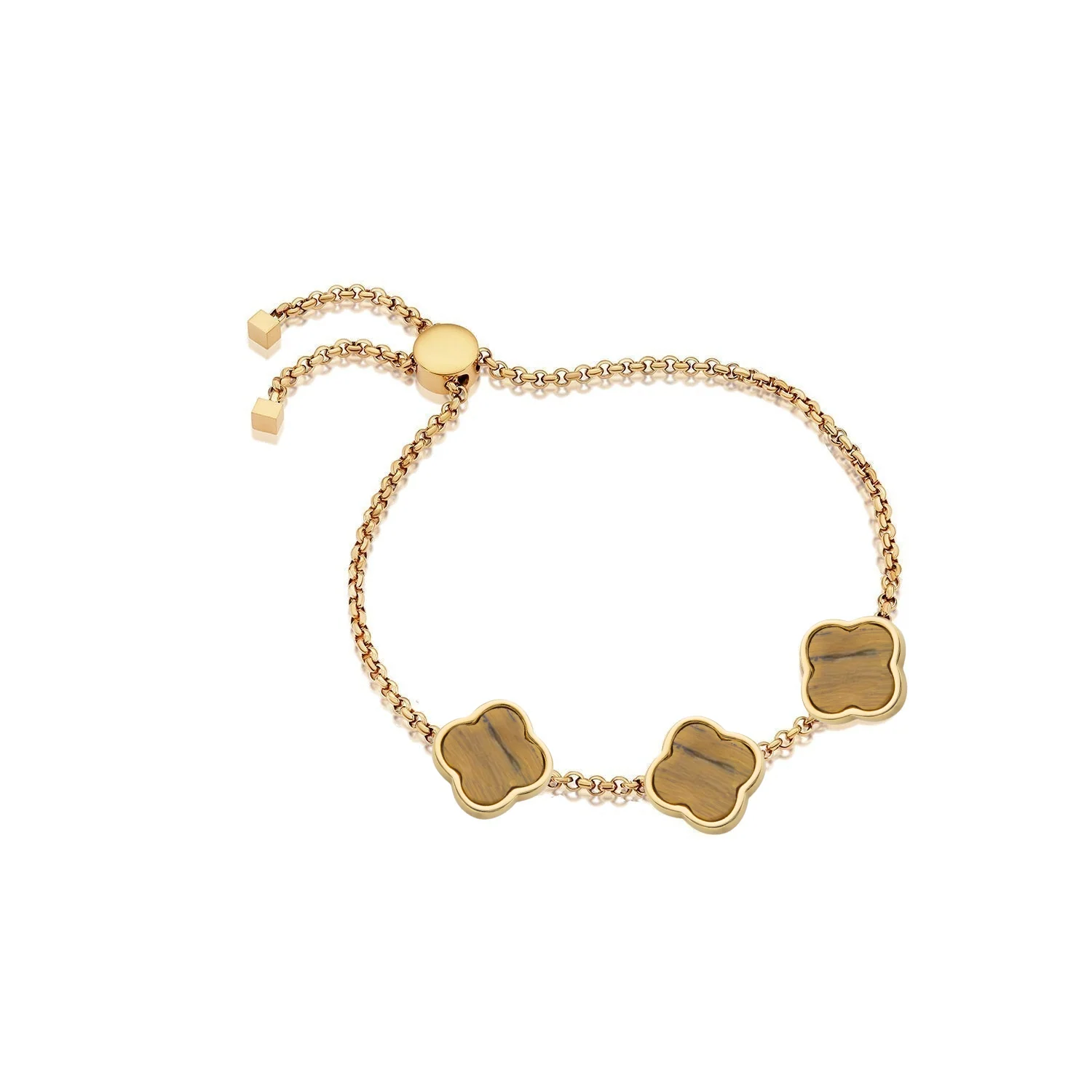Clover Custom Name Bracelet (Gold) - Image 54