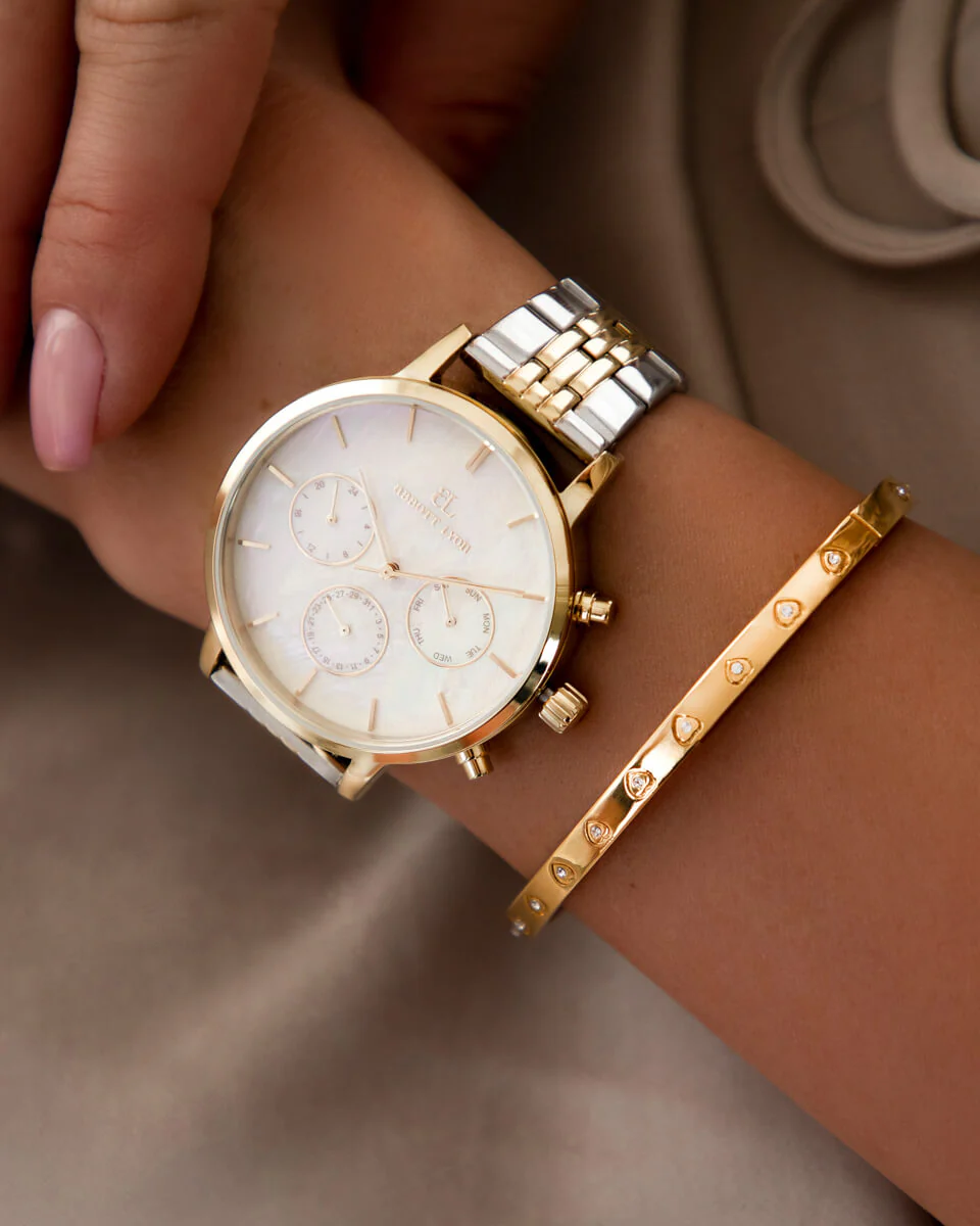 Crystal Heart Bangle (Gold) - Image 4