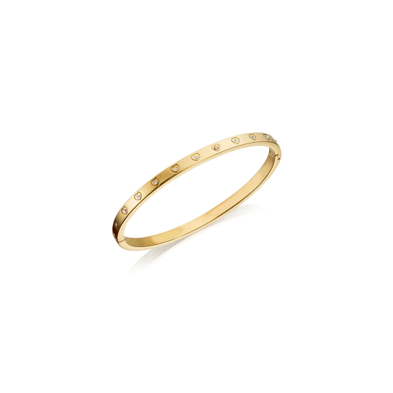 Crystal Heart Bangle (Gold) - Image 9