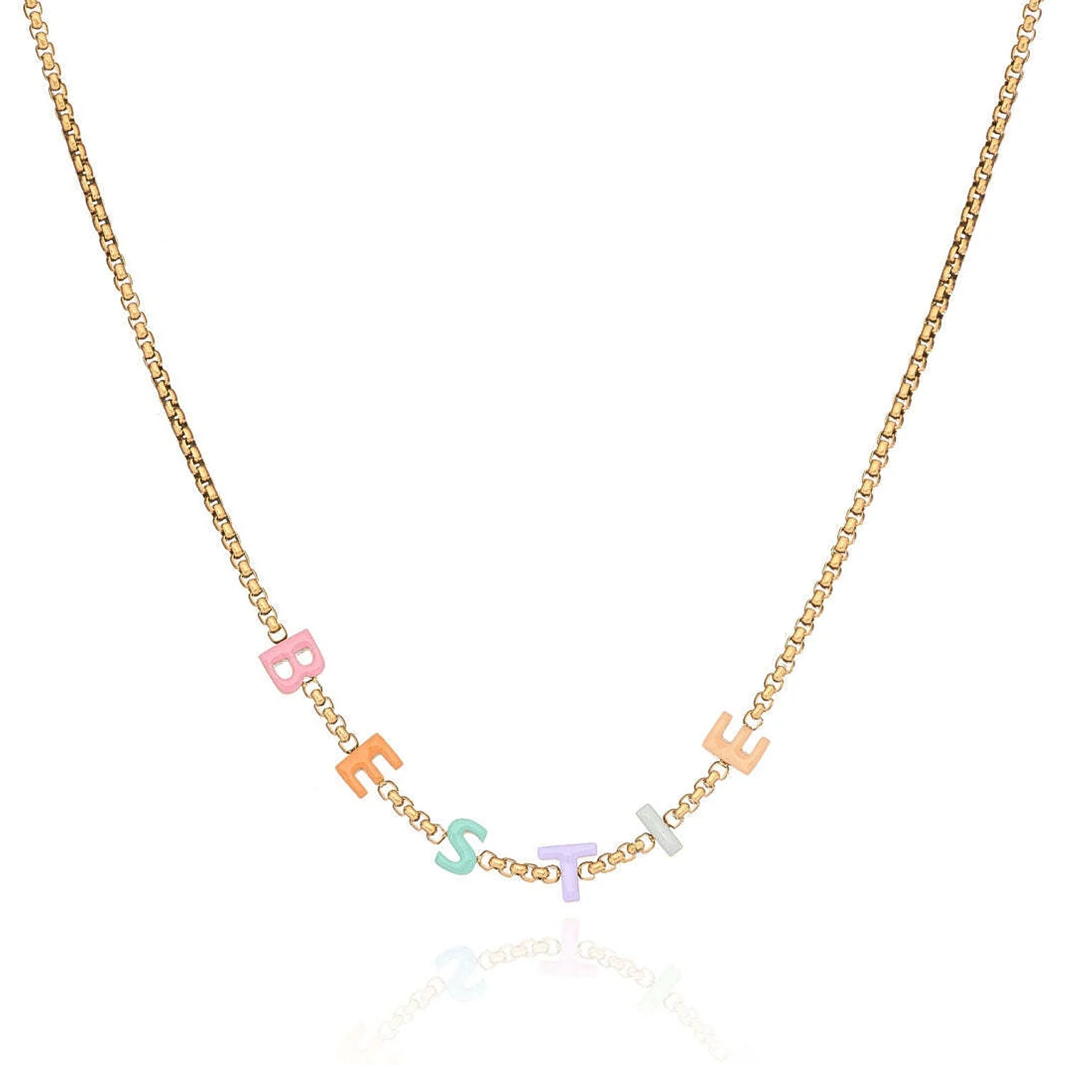 Custom Enamel Name Necklace (Gold) - Image 10