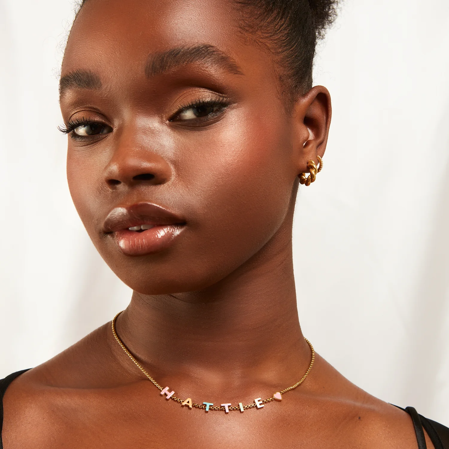 Custom Enamel Name Necklace (Gold) - Image 4