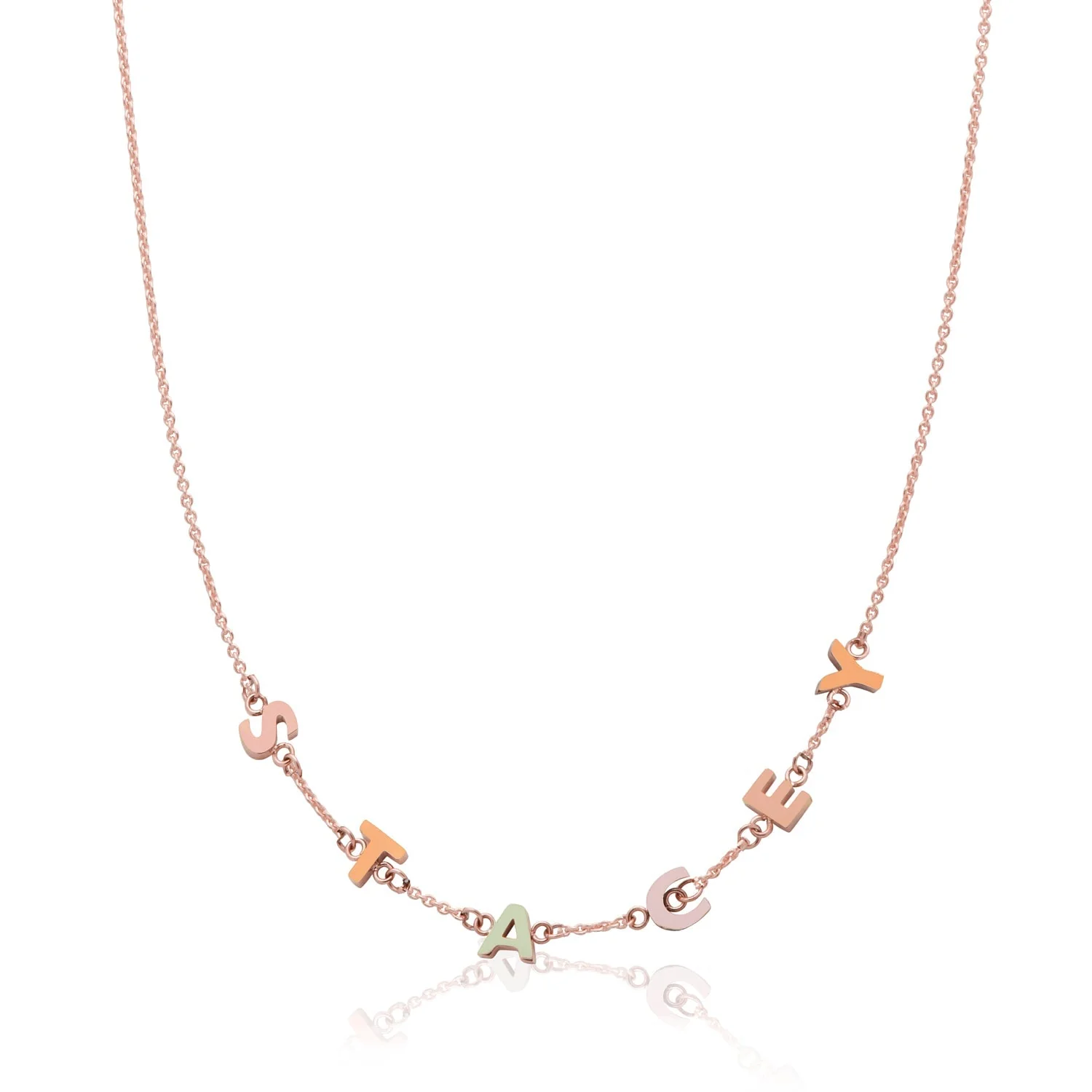 Custom Enamel Name Necklace (Rose Gold) - Image 4