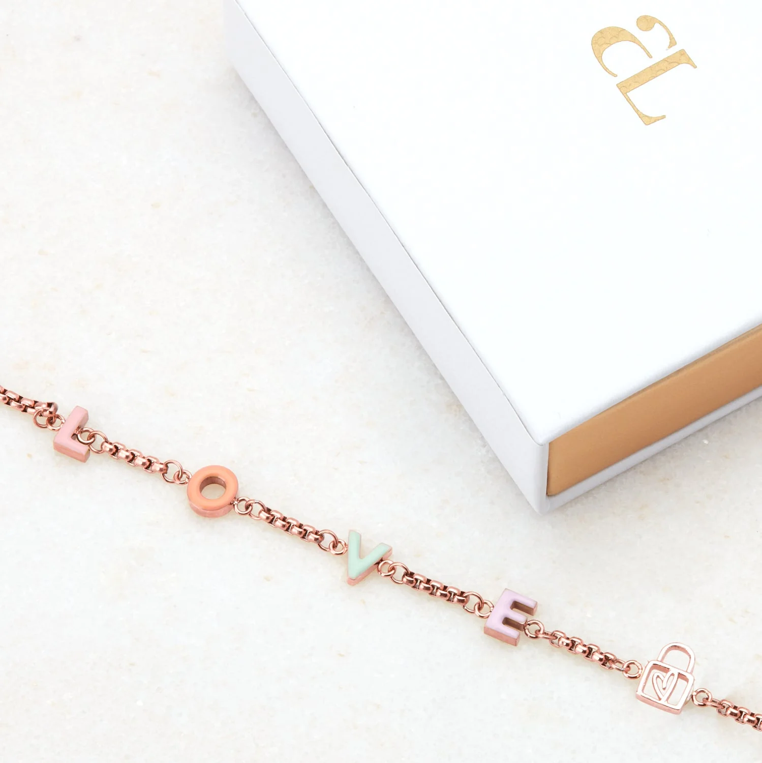 Custom Enamel Name Necklace (Rose Gold) - Image 5