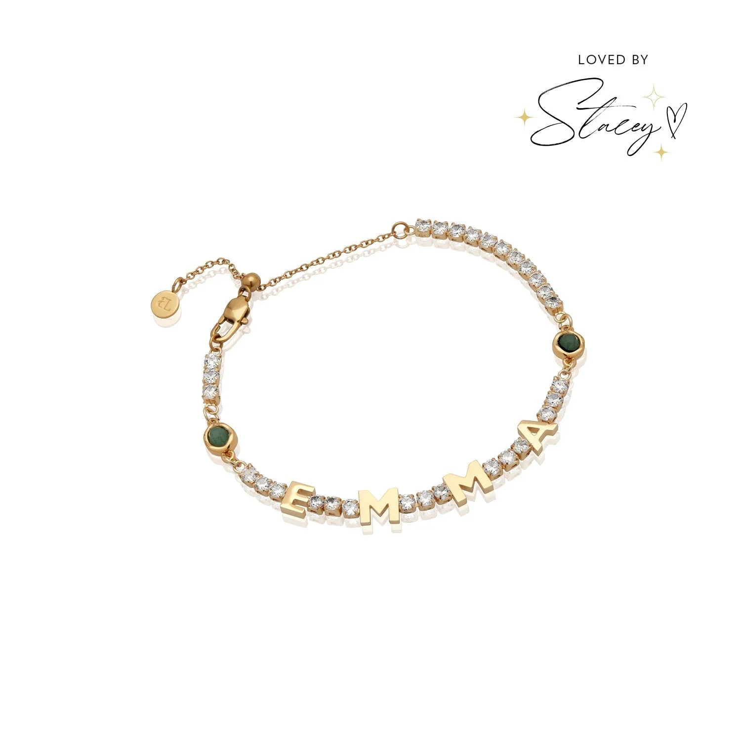 Custom Name Tennis Bracelet (Gold) - Image 10