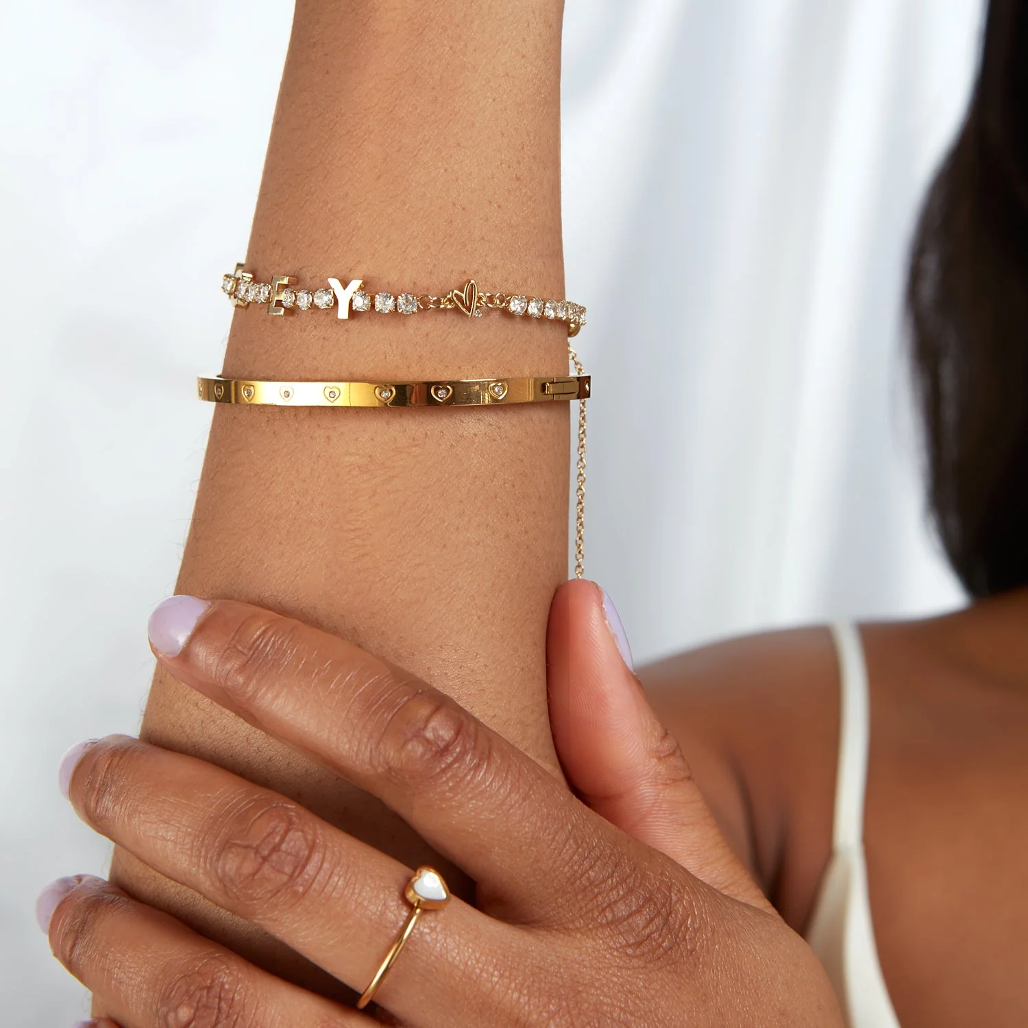 Custom Name Tennis Bracelet (Gold) - Image 3