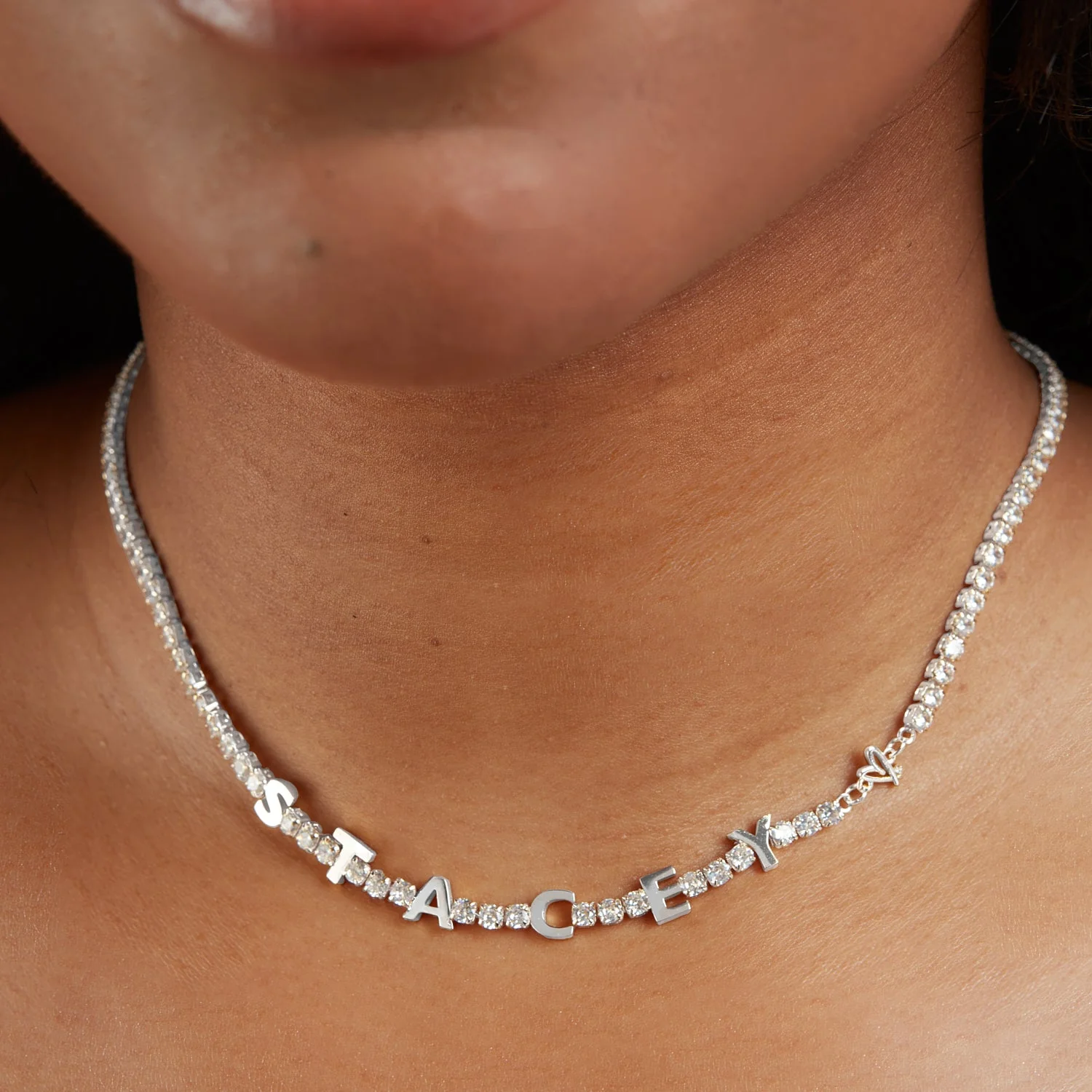 Custom Name Tennis Necklace (Silver) - Image 3