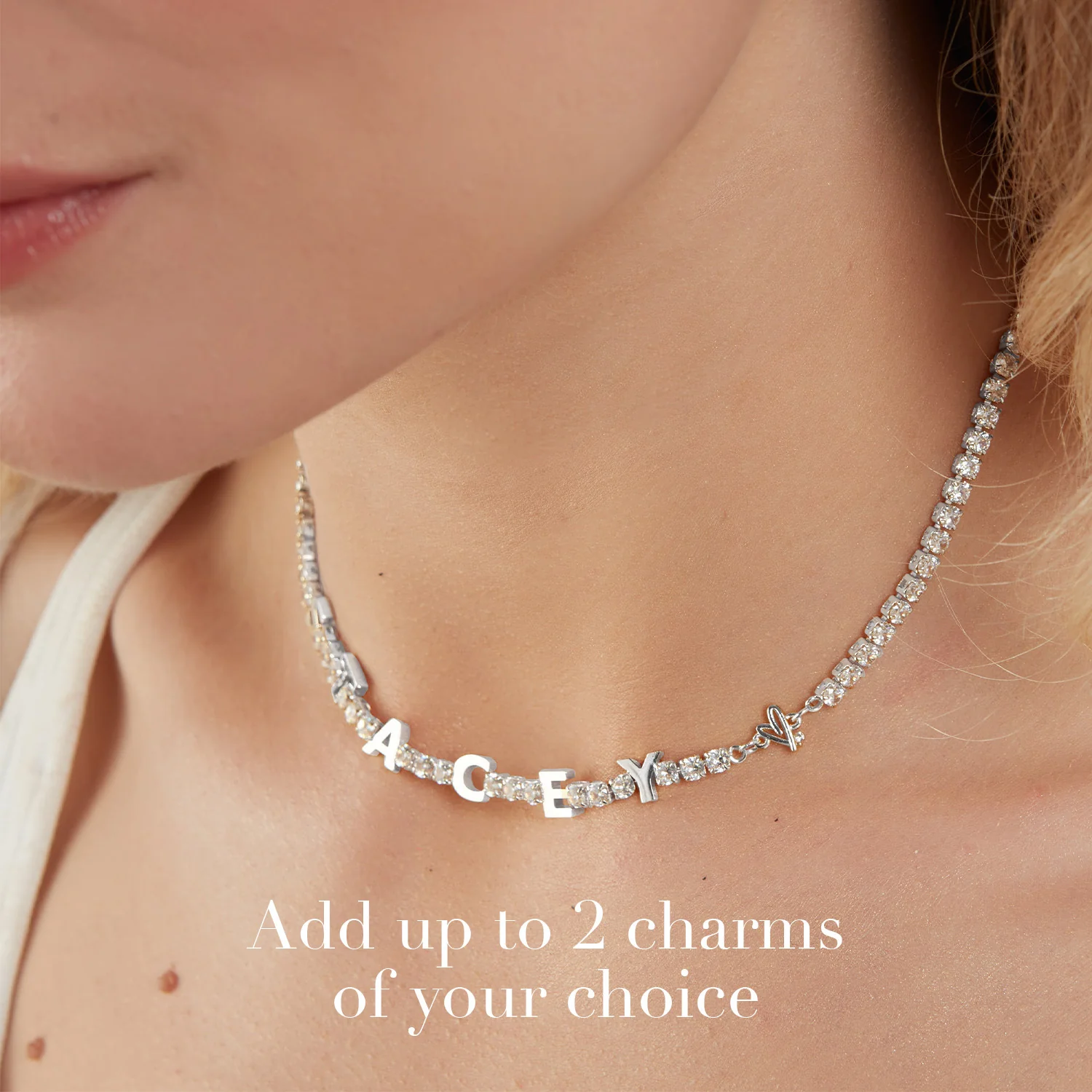 Custom Name Tennis Necklace (Silver) - Image 4