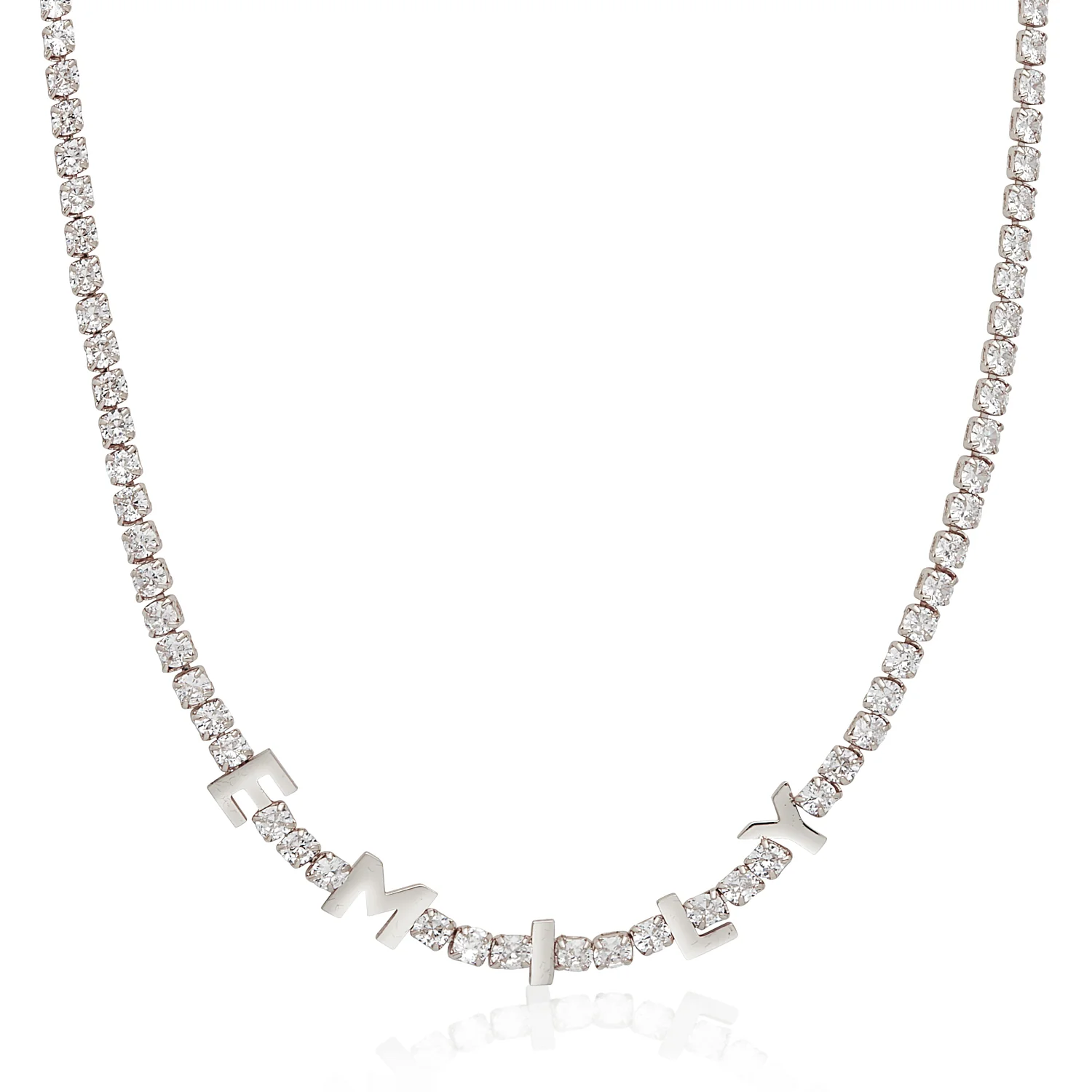 Custom Name Tennis Necklace (Silver) - Image 8