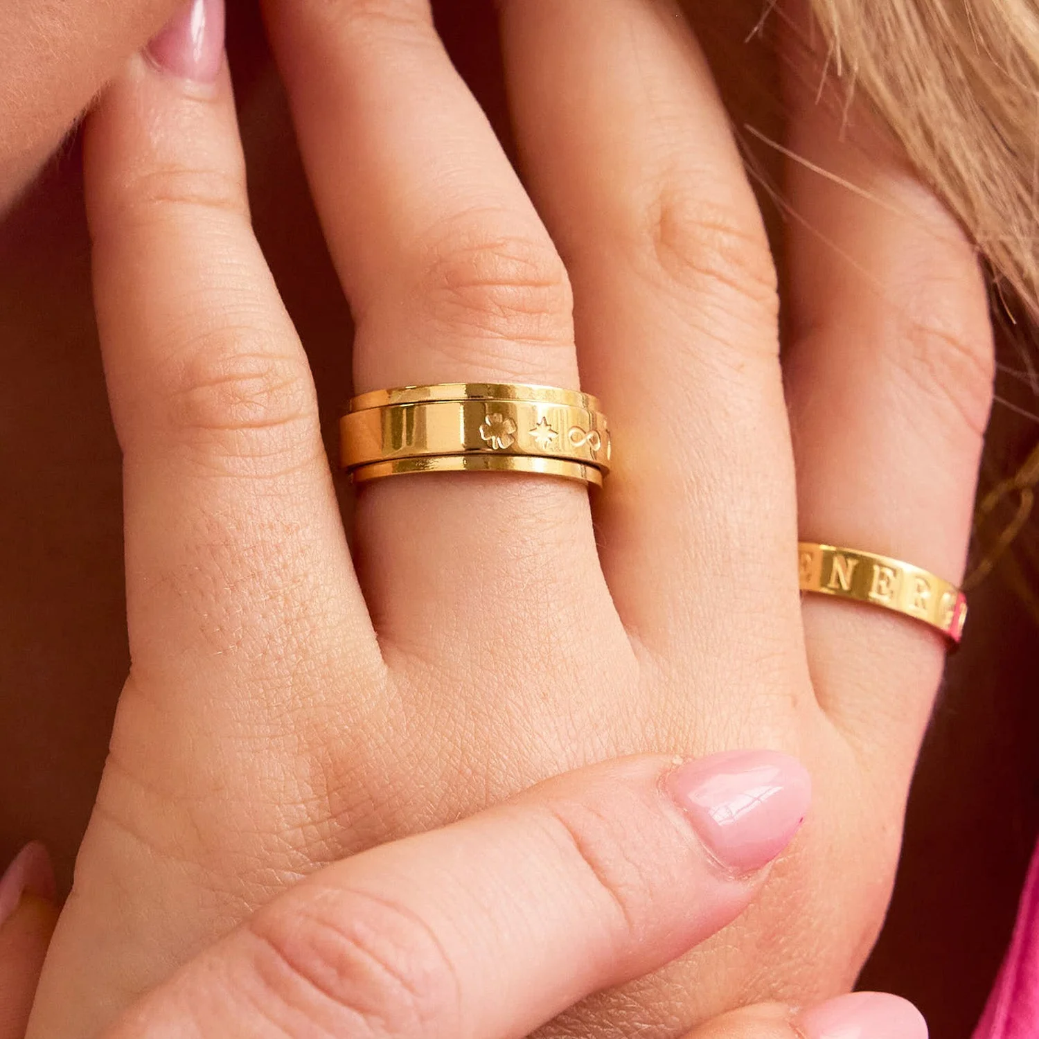 Custom Stamped Fidget Ring (Gold) - Image 5