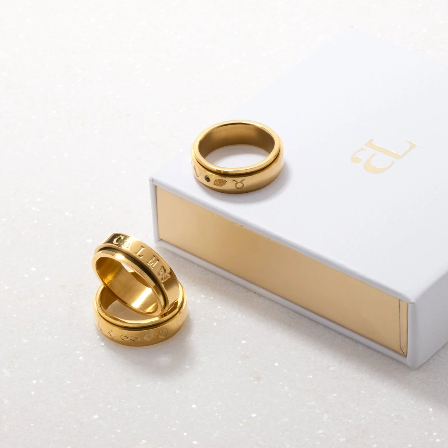 Custom Stamped Fidget Ring (Gold) - Image 6