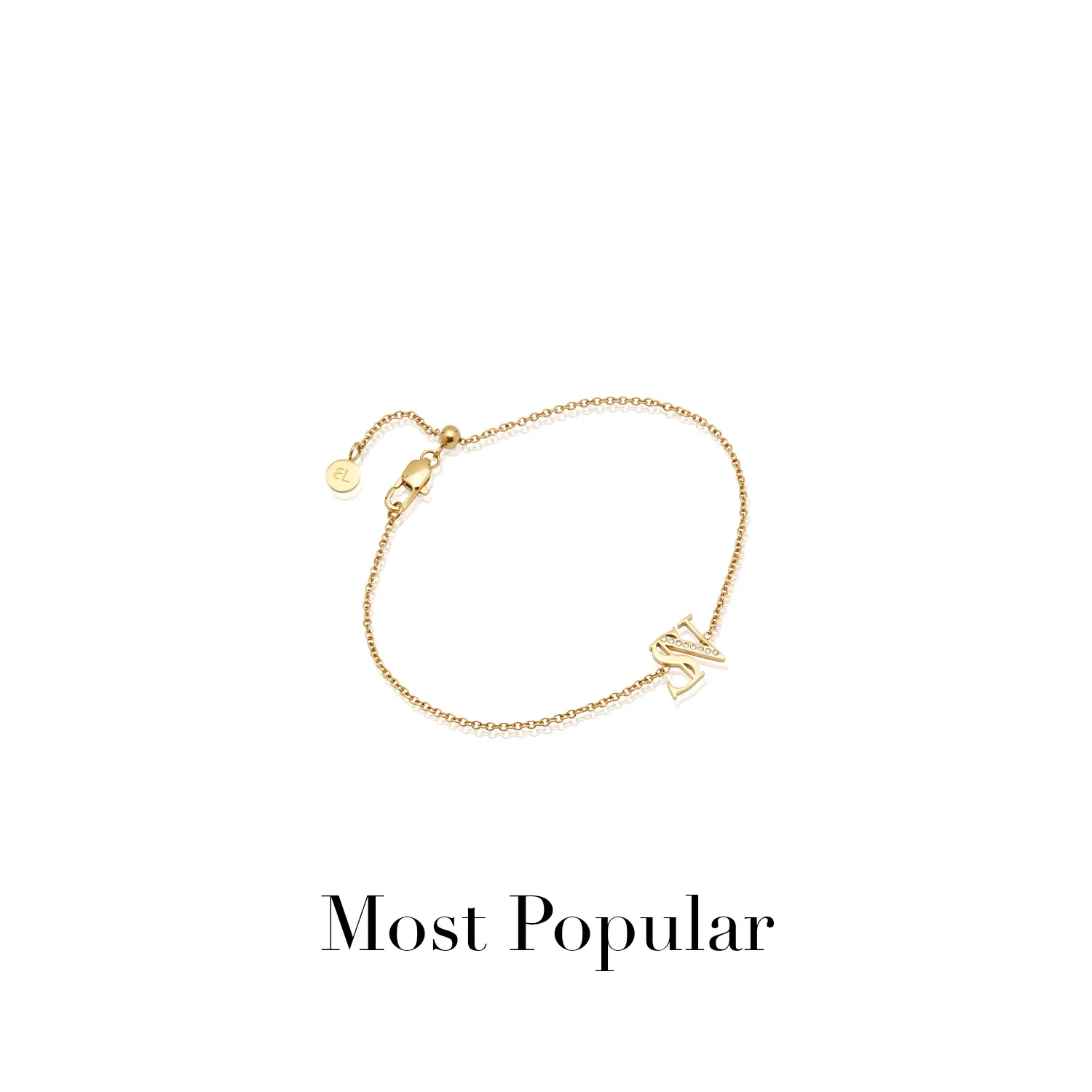 Double Initial Crystal Bracelet (Gold) - Image 15