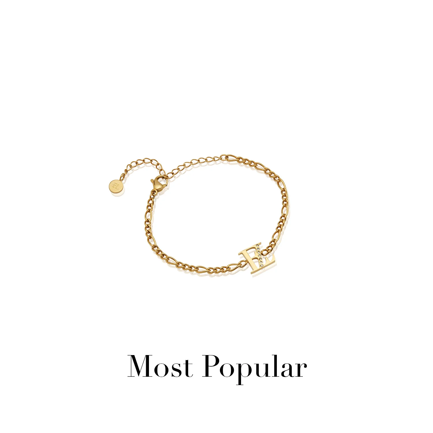 Double Initial Crystal Bracelet (Gold) - Image 16