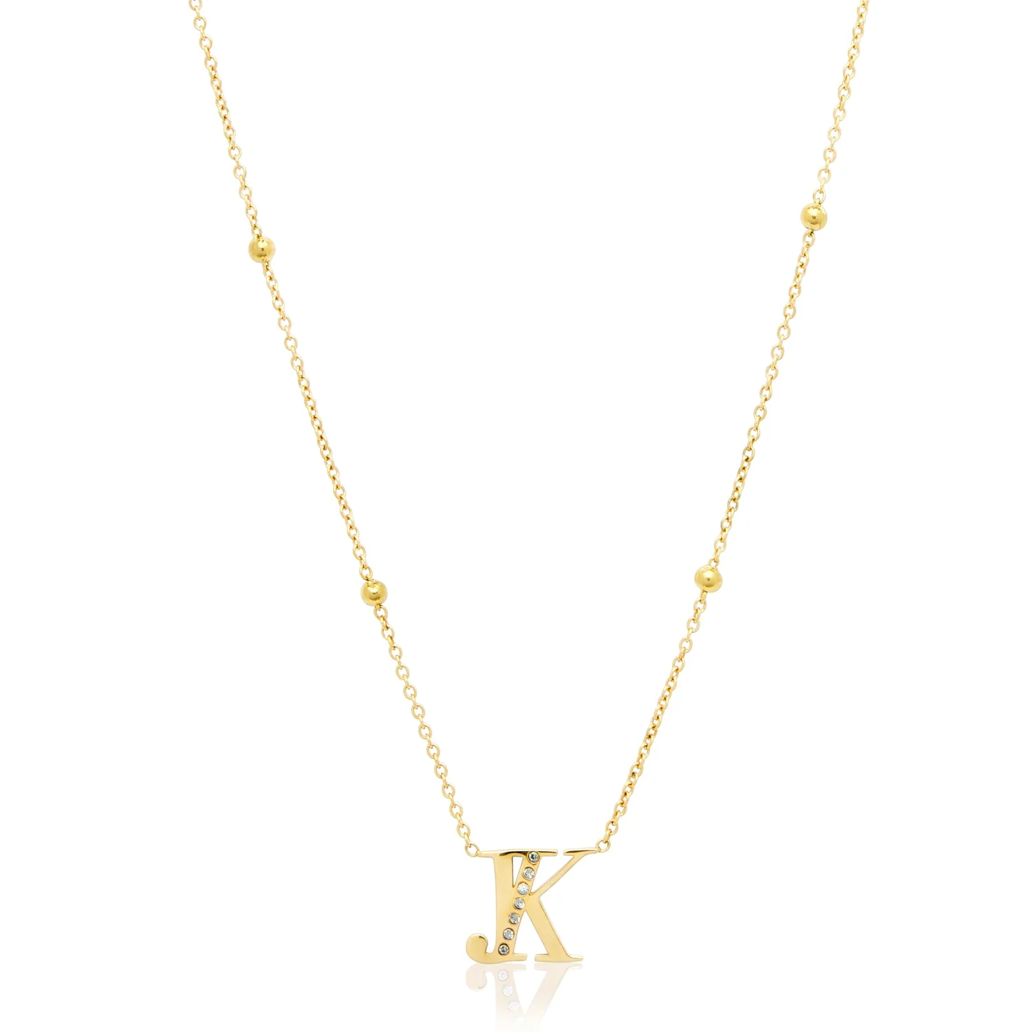 Double Initial Crystal Necklace (Gold) - Image 11