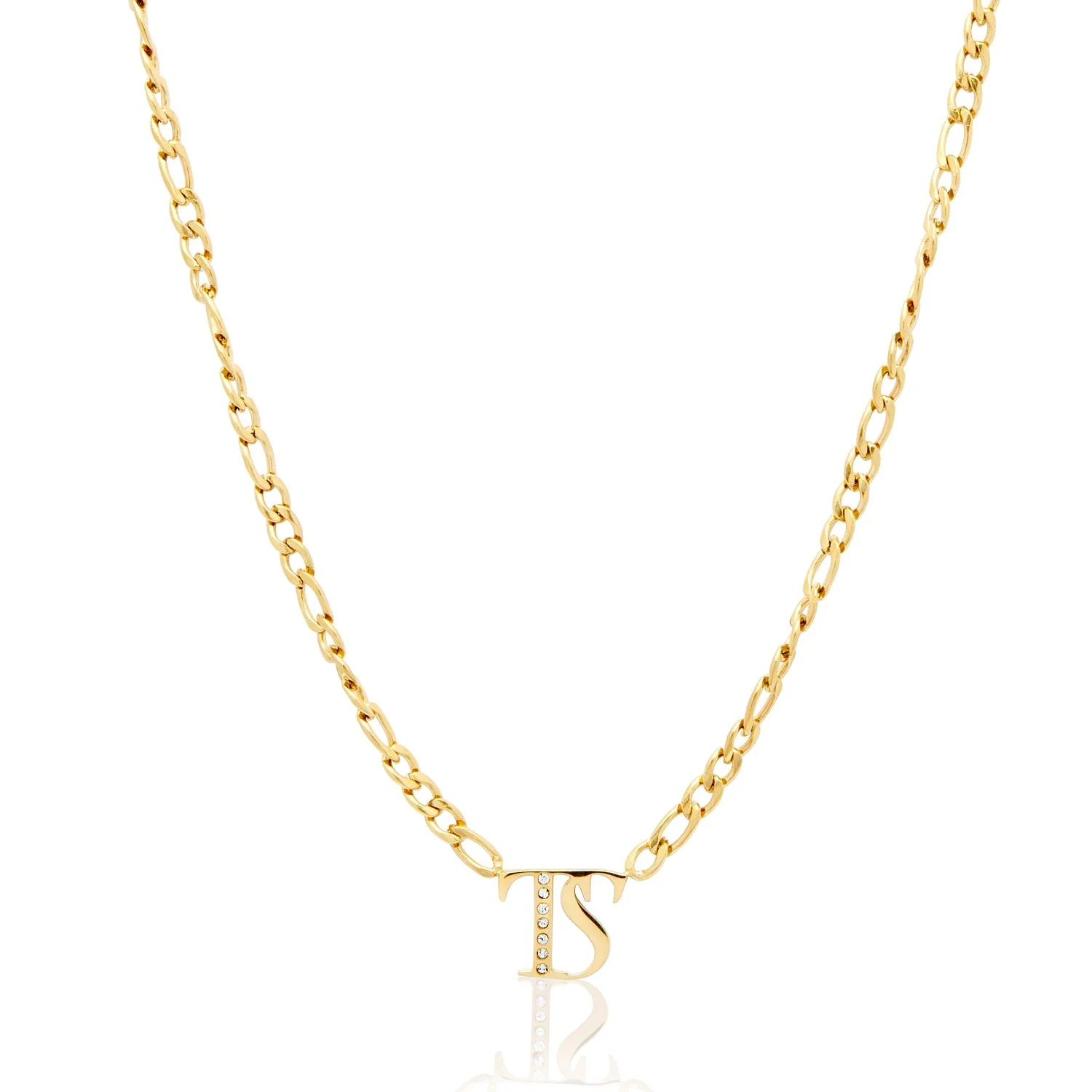 Double Initial Crystal Necklace (Gold) - Image 12