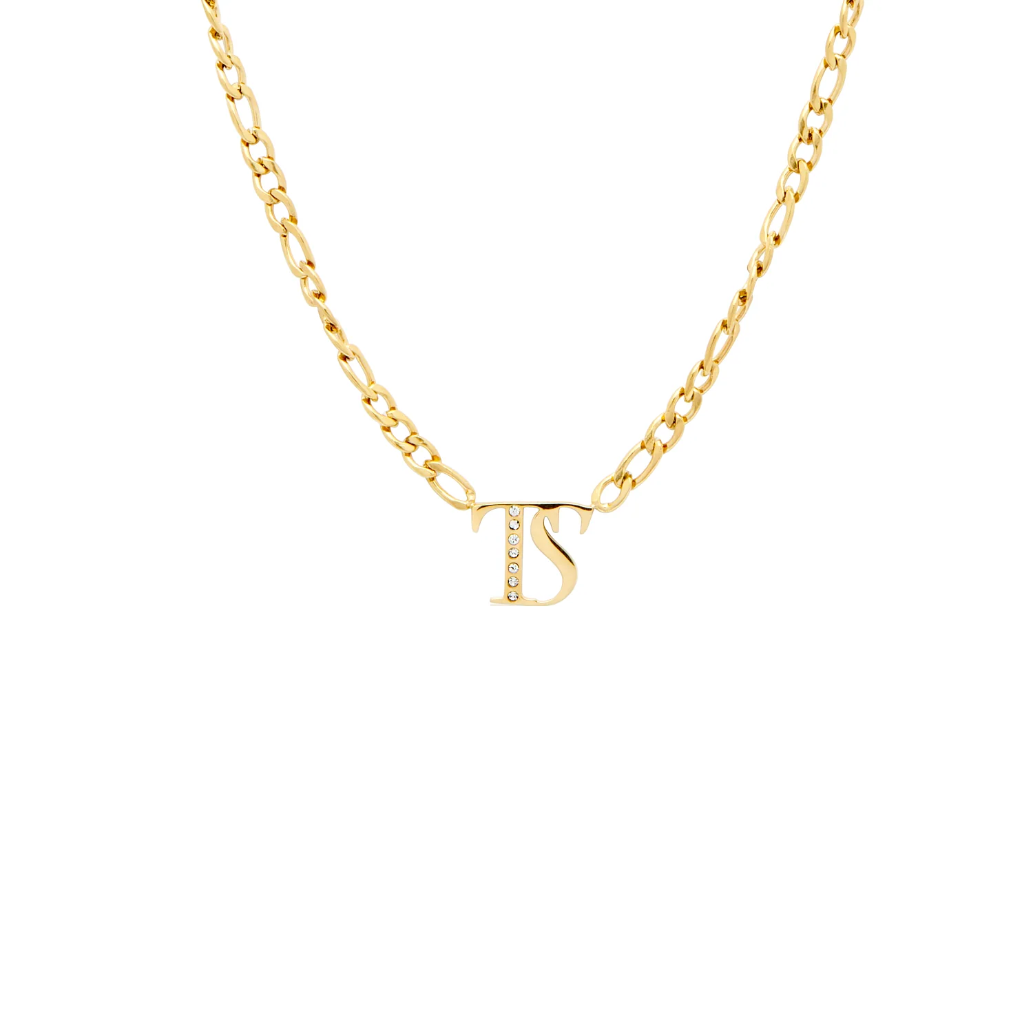 Double Initial Crystal Necklace (Gold) - Image 18