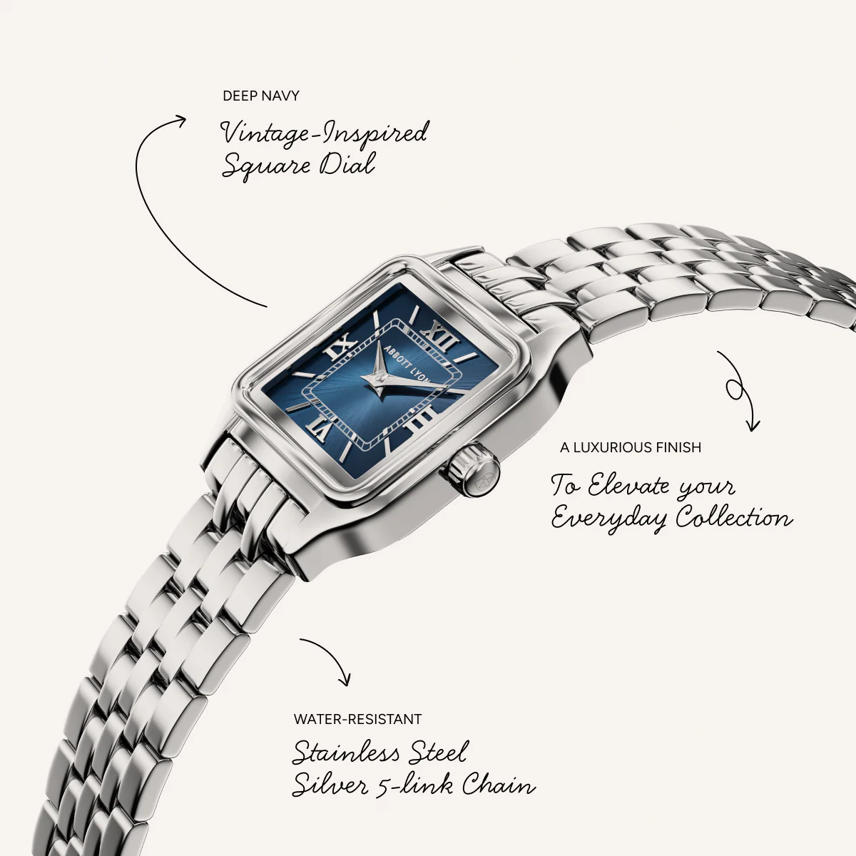 Essence 23mm Navy Watch (Silver) - Image 4