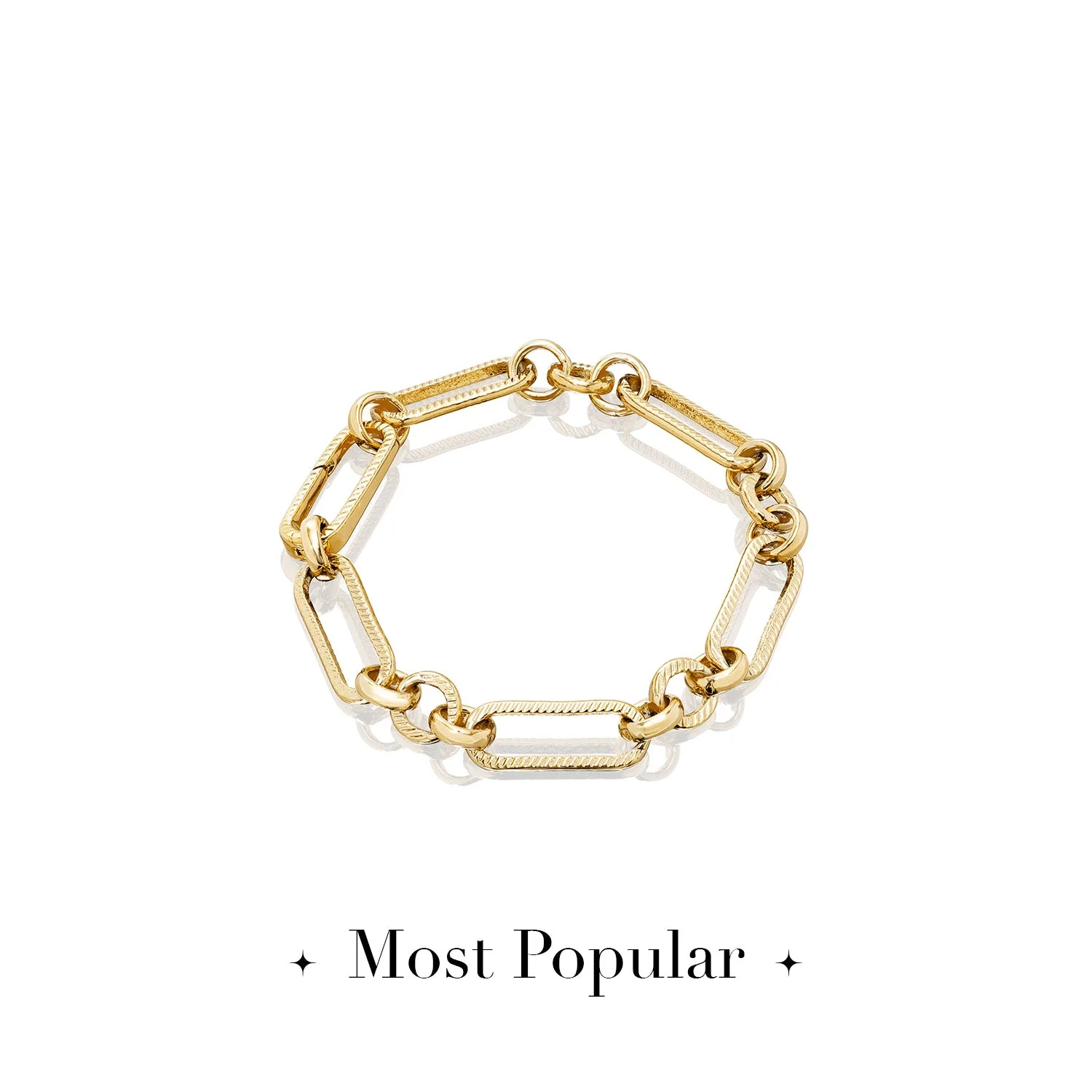 Figaro Chain Bracelet (Gold) - Image 7