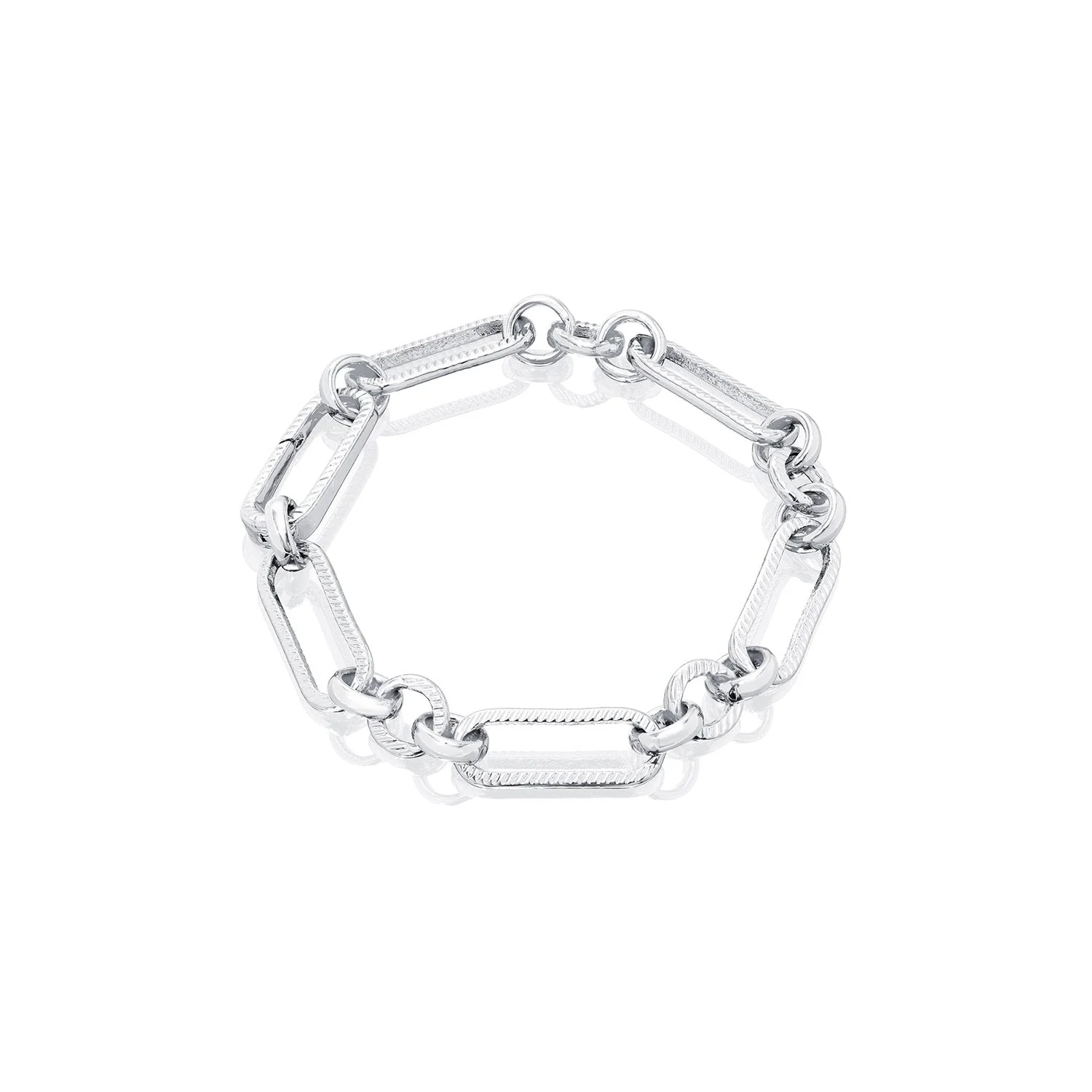 Figaro Chain Bracelet (Silver) - Image 6