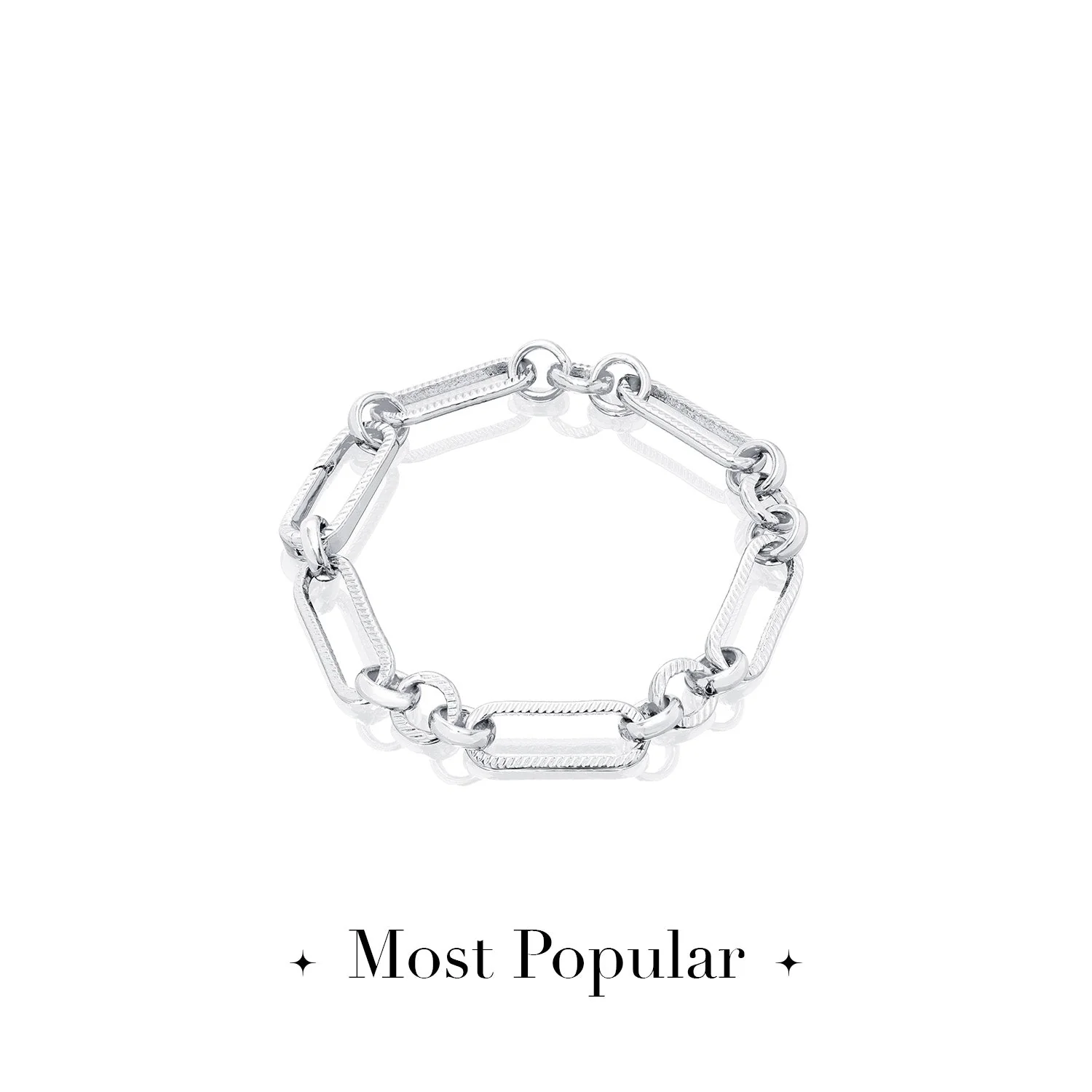 Figaro Chain Bracelet (Silver) - Image 7