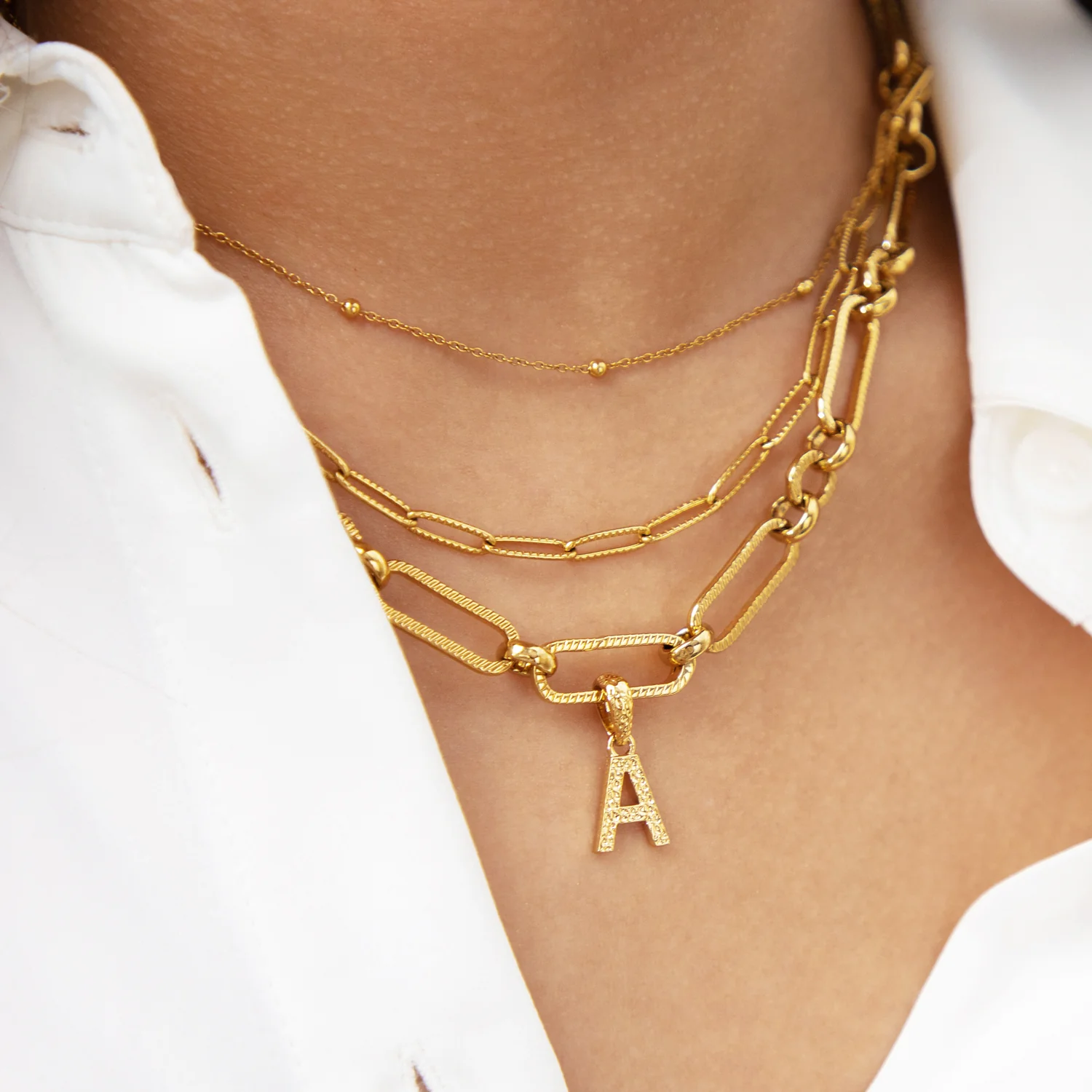 Figaro Chain Necklace (Gold) - Image 3