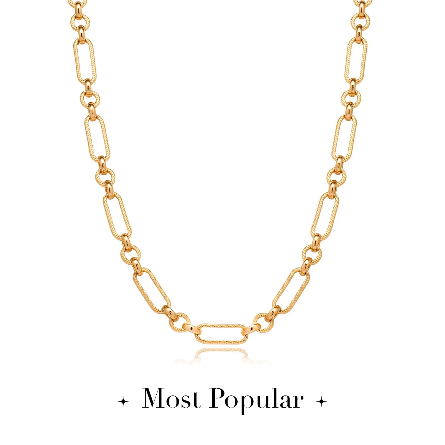 Figaro Chain Necklace (Gold) - Image 8