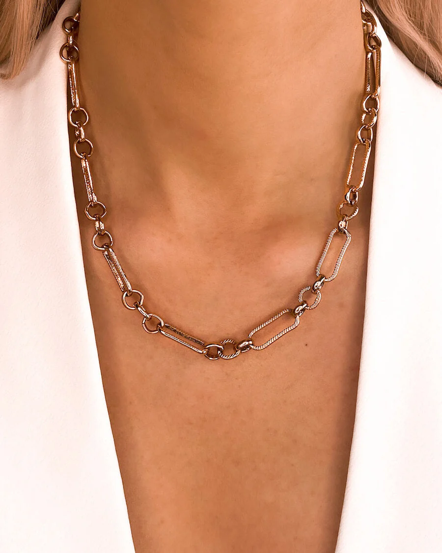 Figaro Chain Necklace (Rose Gold) - Image 3