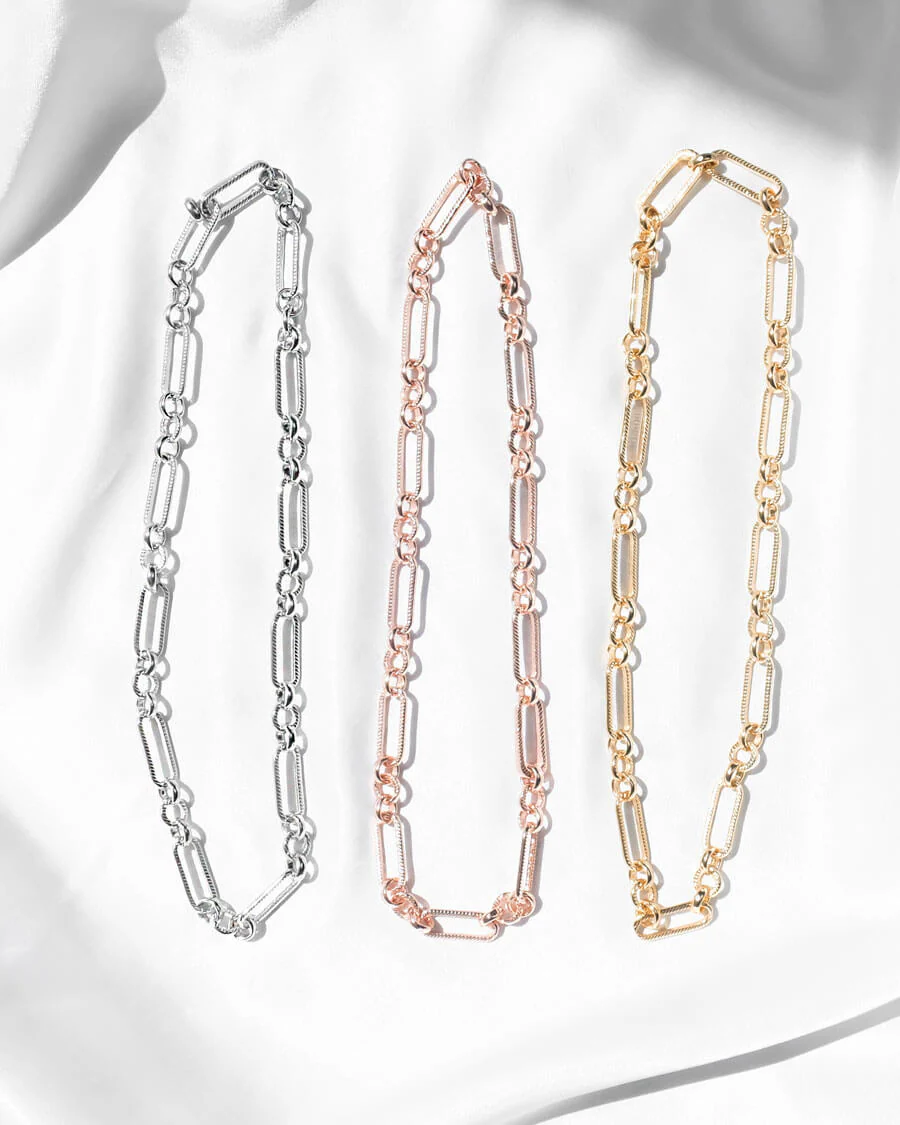 Figaro Chain Necklace (Rose Gold) - Image 5
