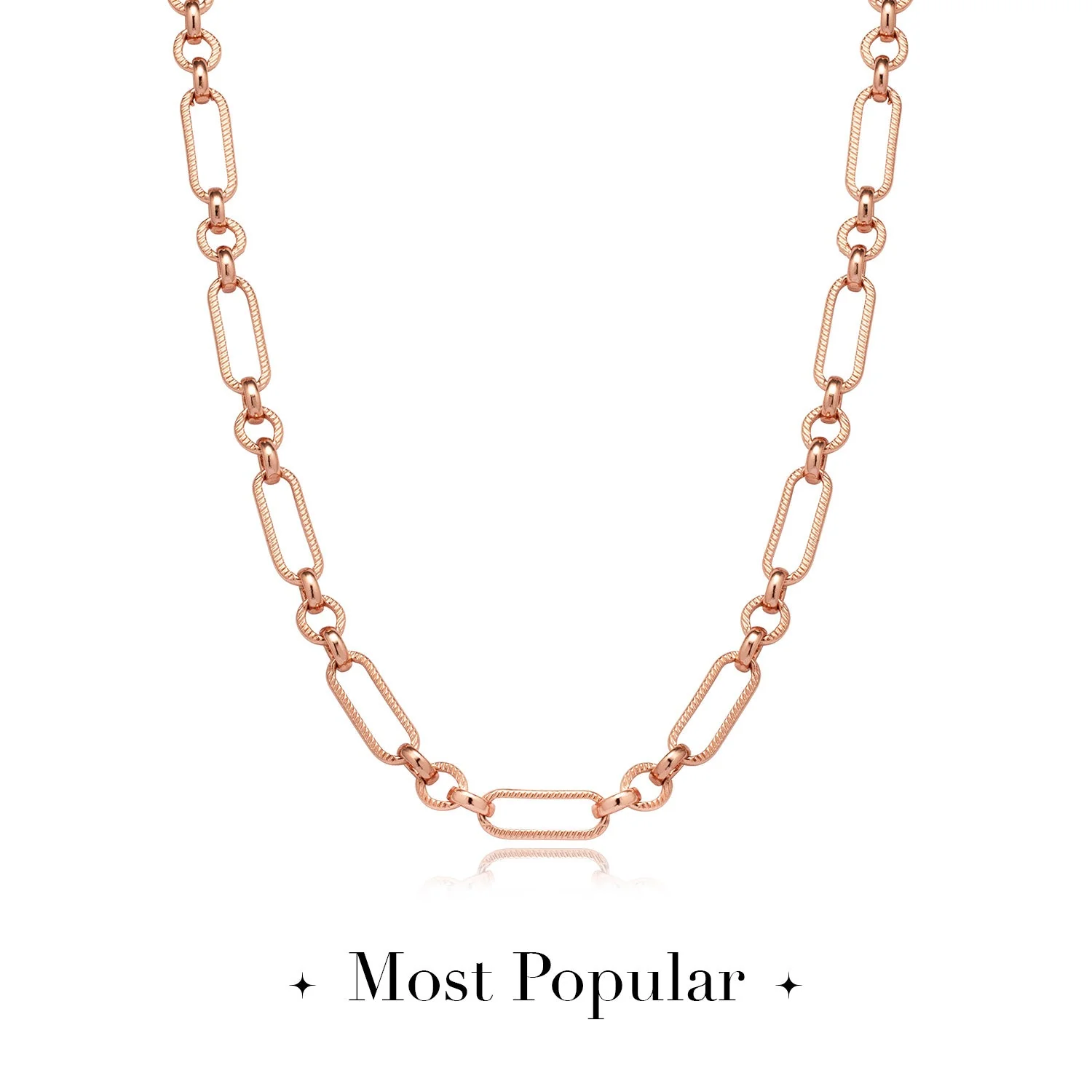 Figaro Chain Necklace (Rose Gold) - Image 7