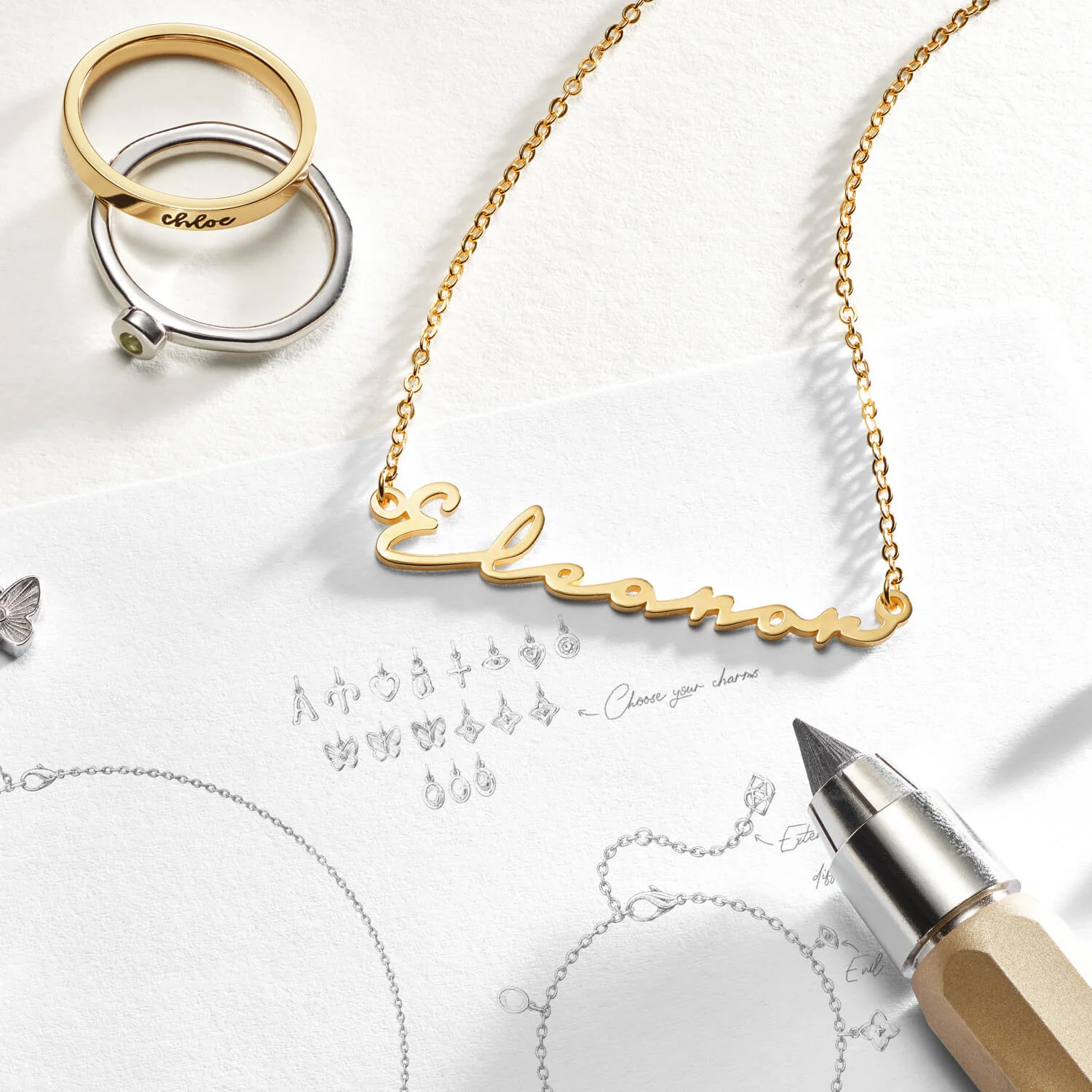 Fine Signature Name Necklace (Gold) - Image 6