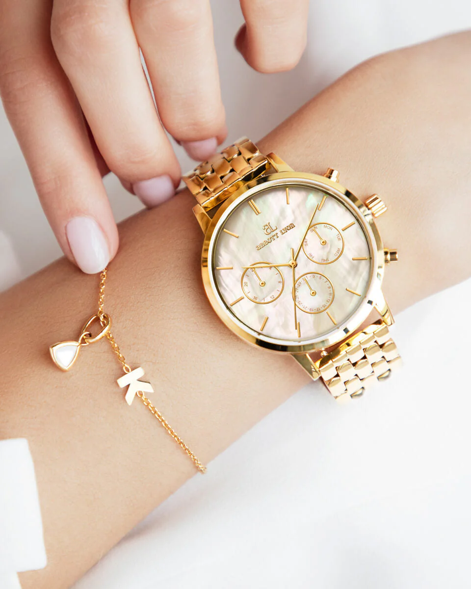 Gold Pearl Link Nueva 40 Watch - Image 3